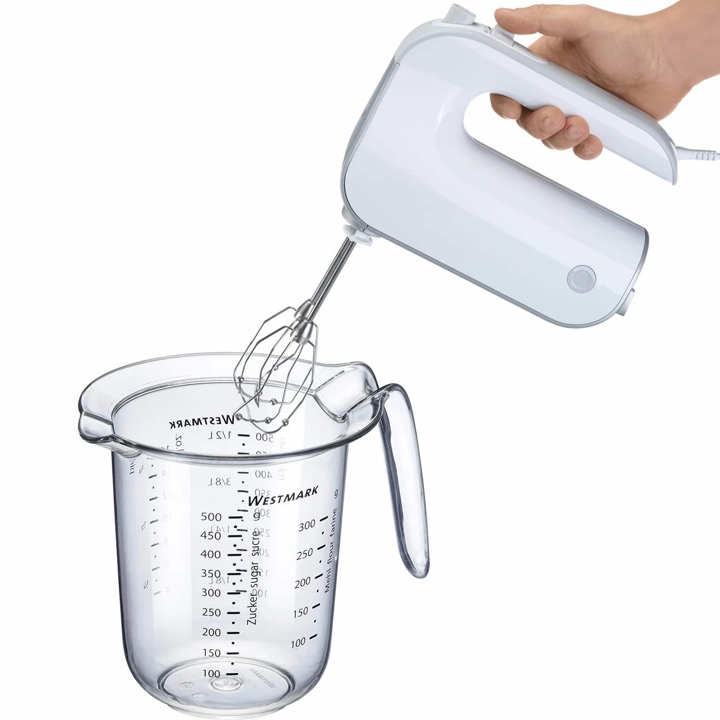 Westmark Dzbanek z miarką, Pojemność: 0,5 l, Wielojęzyczna podziałka w różnych jednostkach, Tworzywo sztuczne, Przezroczysty, 30642270