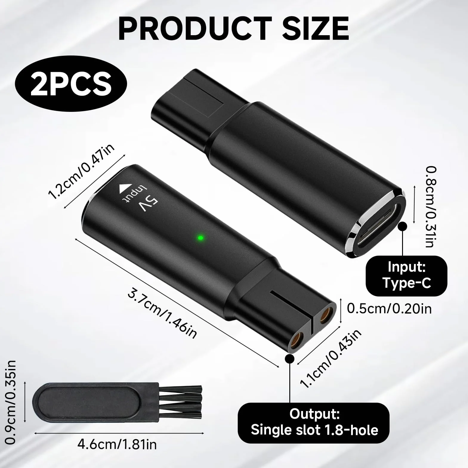 2 szt. Golarka elektryczna USB typu C kompatybilna z Philips FS, adapter do golarki elektrycznej z ochroną bezpieczeństwa, przenośnym akcesorium do ładowania maszynki do golenia