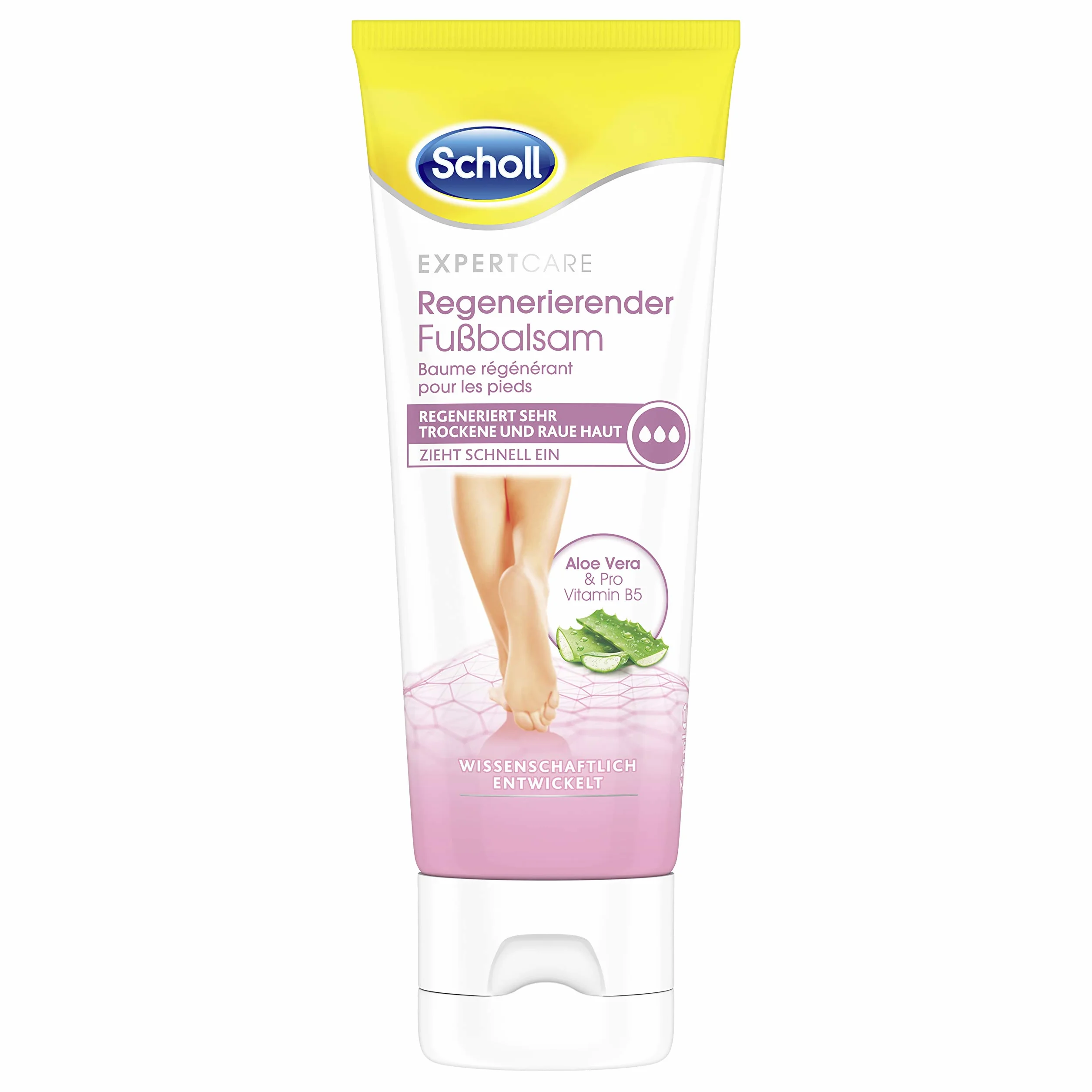 Scholl Expertcare regenerujący balsam do stóp – do bardzo suchej i szorstkiej skóry – z aloesem i prowitaminą B5 – tolerancja skórna, testowany dermatologicznie – 75 ml