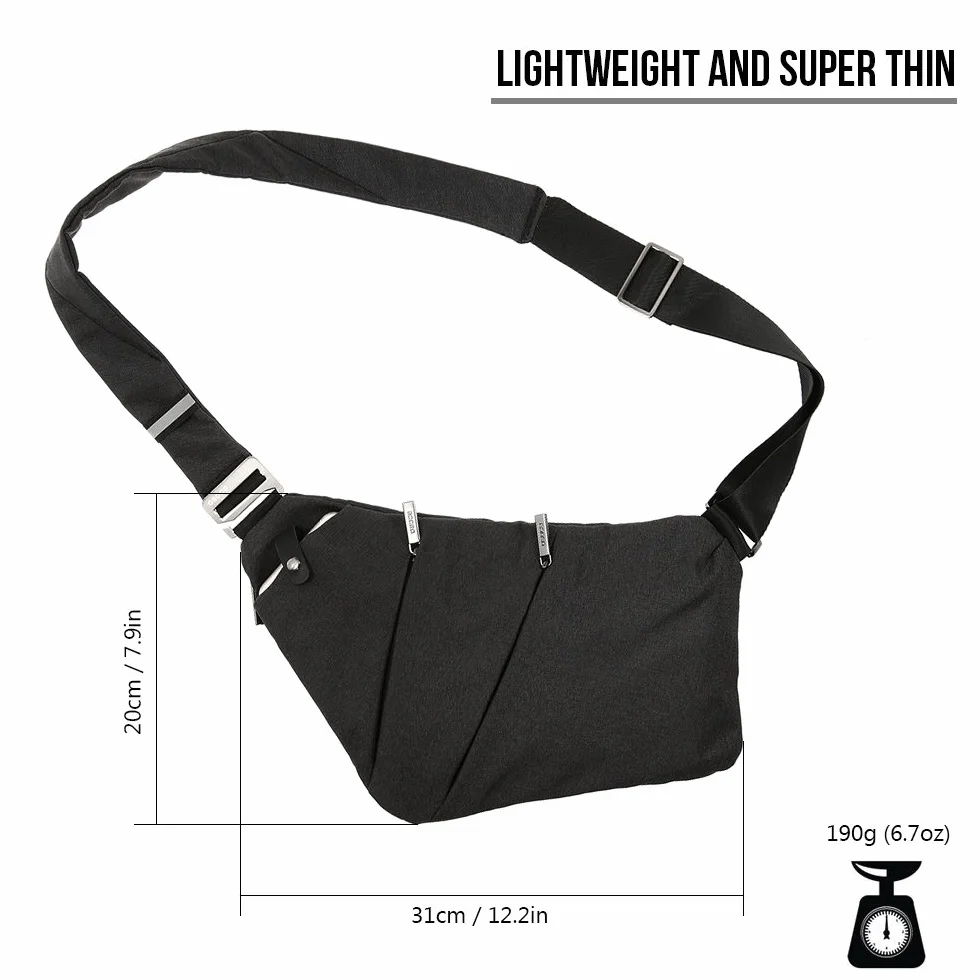 lixada Lekka torba na piersi do uprawiania sportu, aktywności na świeżym powietrzu, w podróży, ochrona przed kradzieżą, torba crossbody, plecak dzienny dla mężczyzn i kobiet