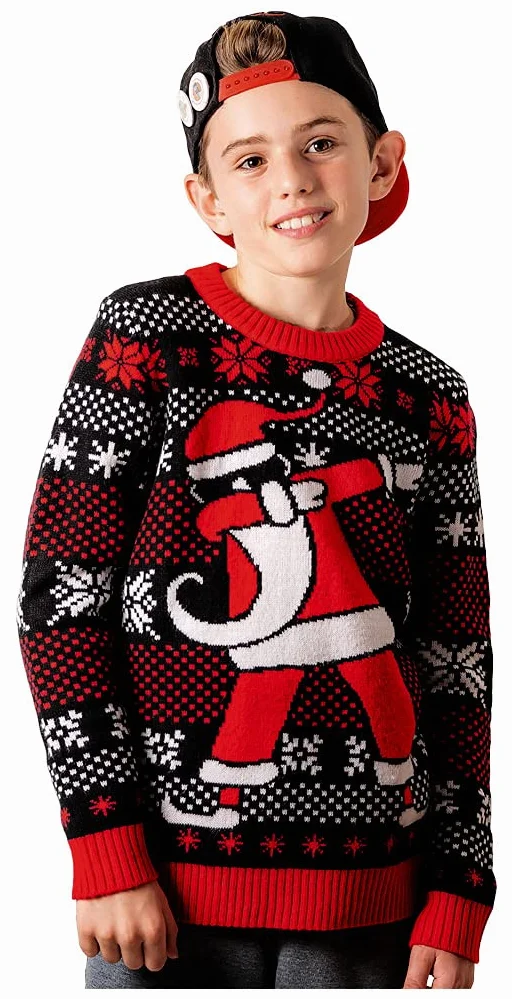 Dab Ugly sweter bożonarodzeniowy dla dzieci, sweter z dzianiny, wielokolorowy, 158