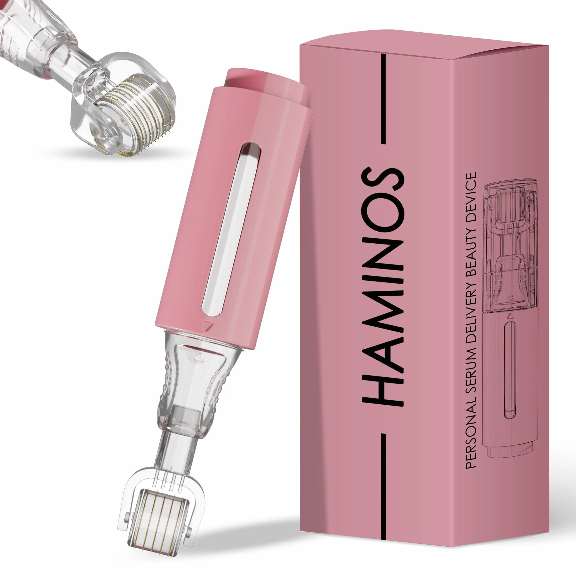 HAMINOS Derma roller 0,5 mm 105 igieł tytanowych z pojemnikiem
