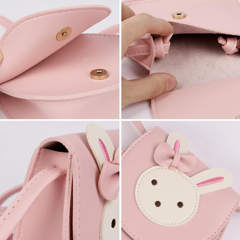 Ainiv Dziewczęca Torba Crossbody z Kokardą, Mała Torebka na Ramię, Mała Torebka Z Klapką, PU Torba Crossbody dla Dziewczynek, Dzieci, Maluchów, Nastolatków
