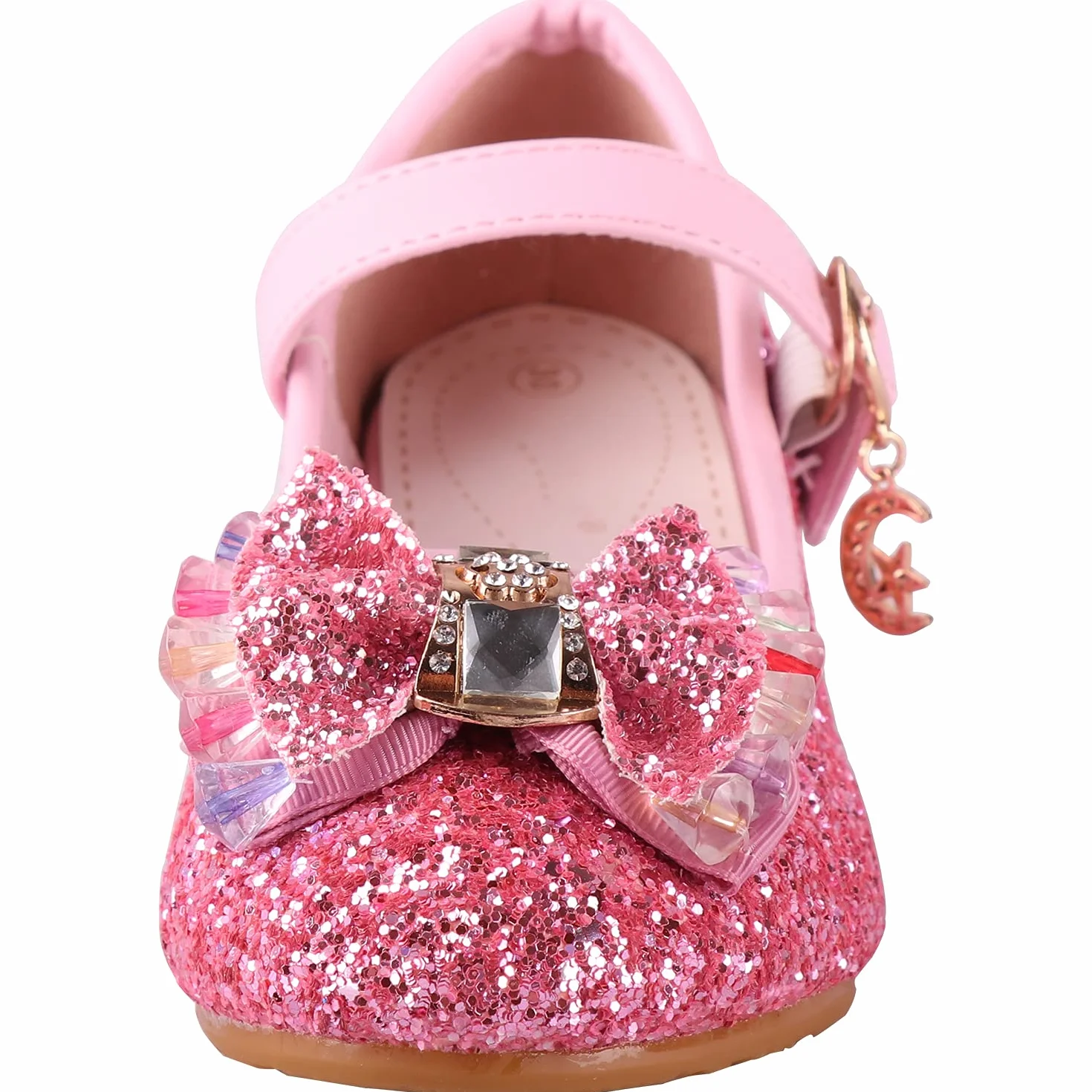Buty księżniczki, dla dziewcząt, błyszczące buty na obcasie, baleriny na imprezę, karnawał, wesele, Halloween