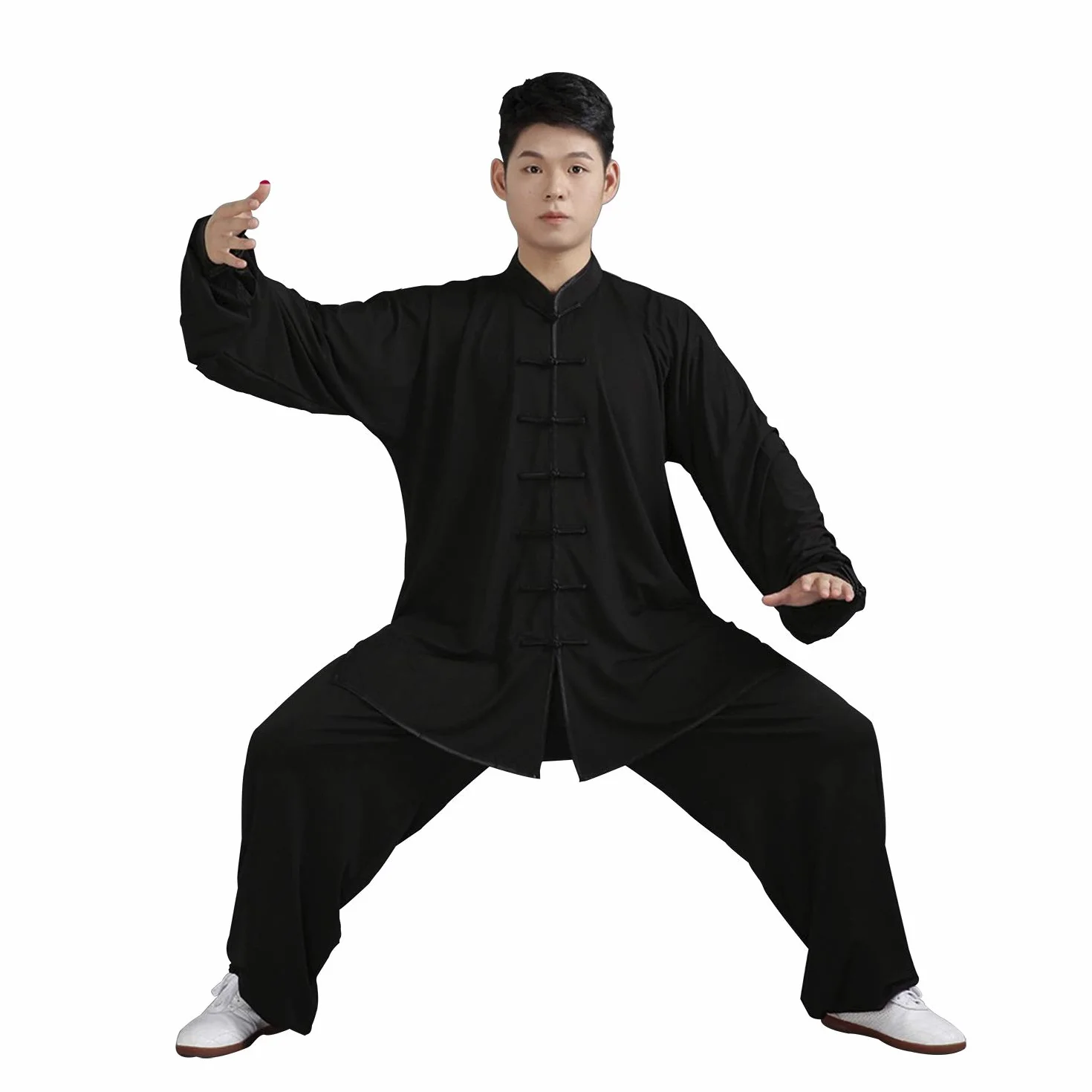 BBLAC 2KEY Odzież do sztuk walki, chińskie tradycyjne mundury dla Tai Chi i Wing Chun, kostium unisex z mlecznego jedwabiu, lekkie kostiumy do medytacji, Qigong, a, 3XL