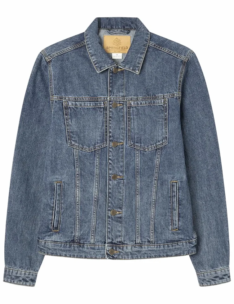 Springfield kurtka Mężczyźni 5dn Denim Trucker Bas