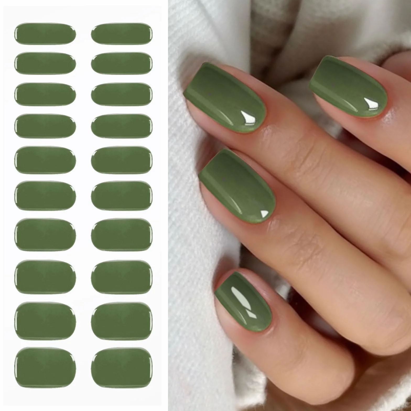 JMEOWIO Naklejka na paznokcie żel UV zielony kremowy żel do paznokci półutwardzone naklejki do paznokci Deco Nail Design Manicure