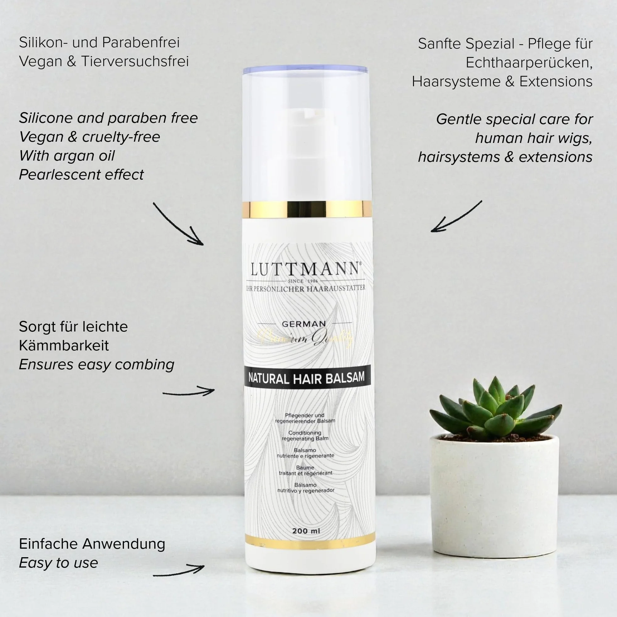Zestaw do pielęgnacji włosów naturalnych – szampon + balsam + spray dwa w jednym, po 200 ml – intensywna pielęgnacja wszystkich peruk, tresek i własnych włosów