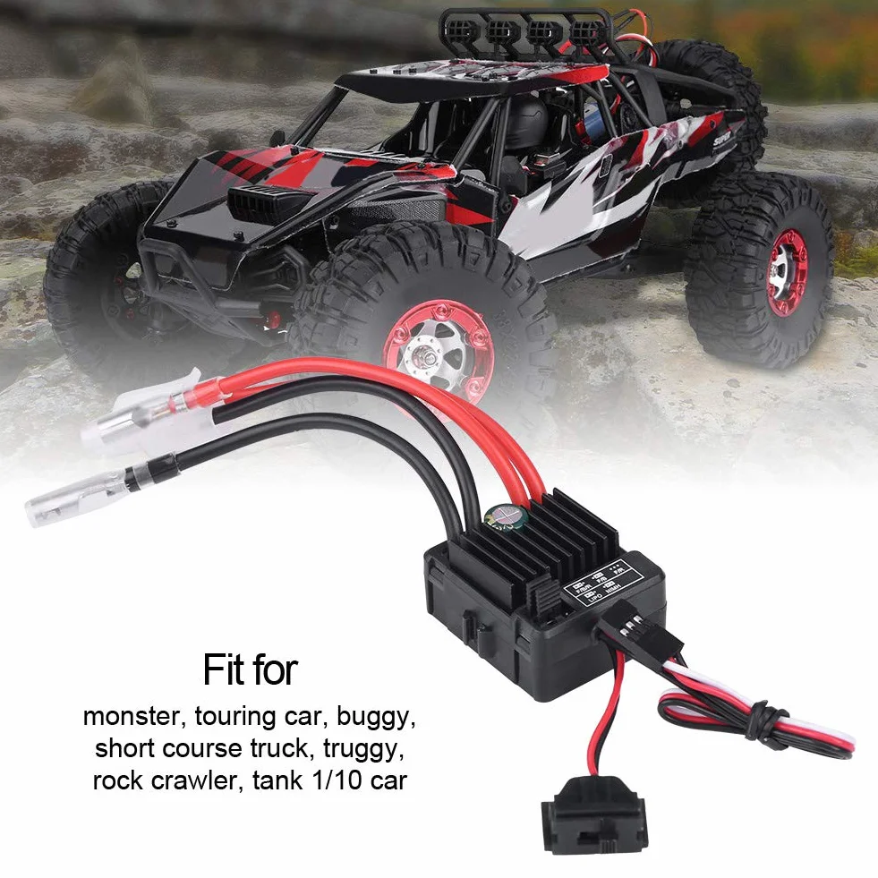 RC Car ESC Brushed 60A ESC Brushed ESC, Waterproof Brushed 1060 60A ESC 60A ESC Brushed for Touring RC Car Truggy 1/10 RC Car Complete Motors