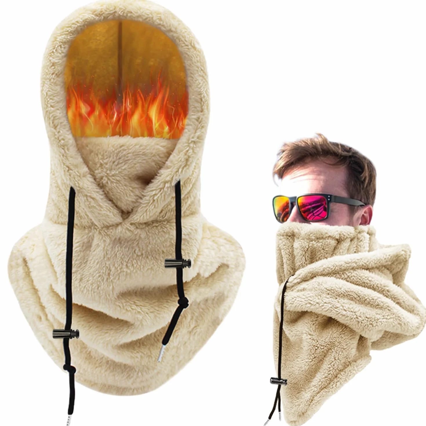 Pluszowa kominiarka damska, zimowa, ocieplacz na szyję, narty, balaclava, wiatroszczelna, maska narciarska, do jazdy na snowboardzie, narty, rozmiar uniwersalny
