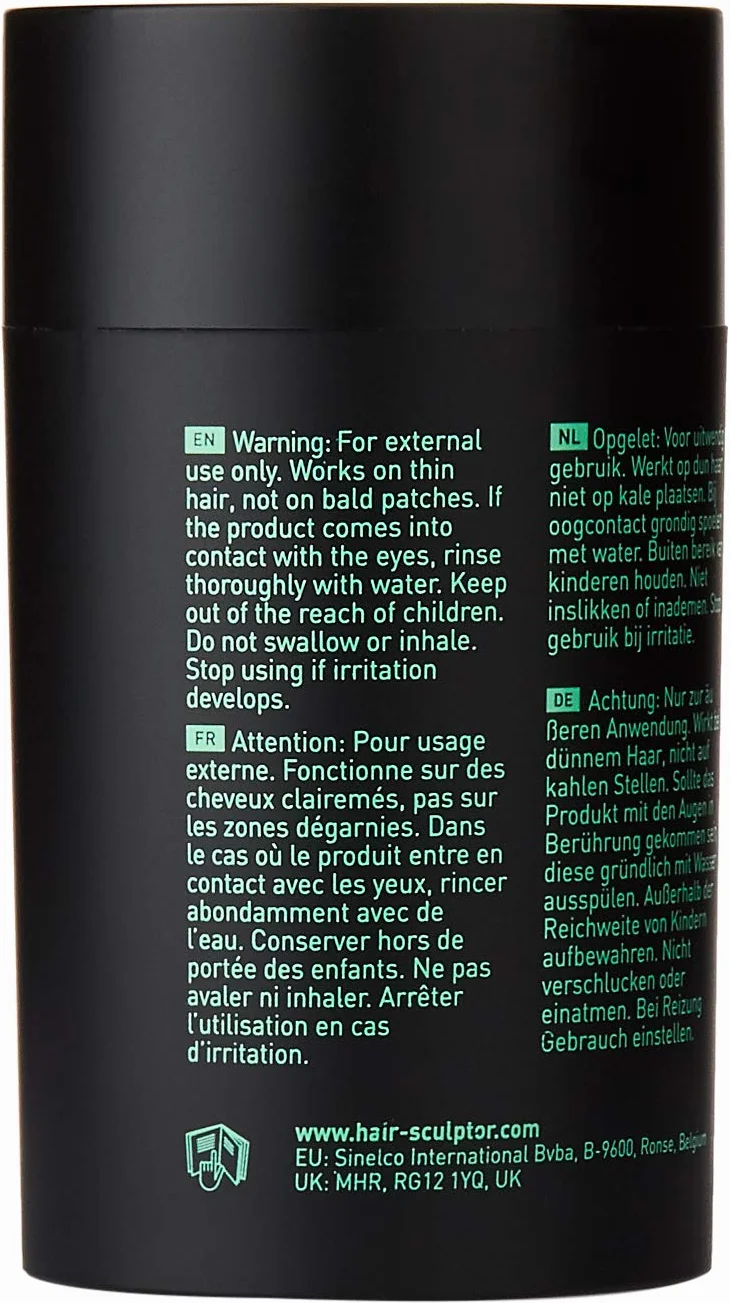 Sibel Włókna do stylizacji włosów, czarne - 25 ml