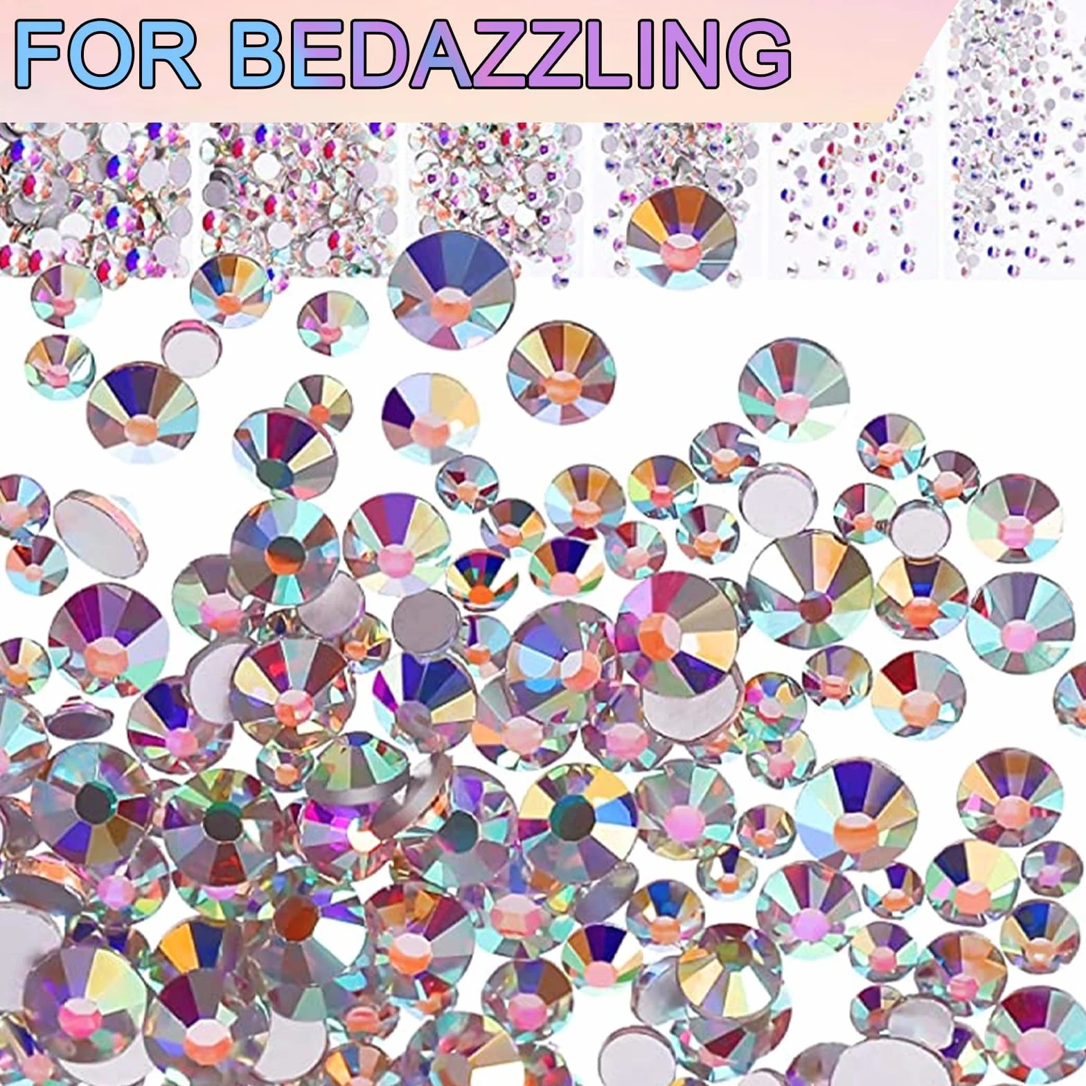 28000 szt. Diamenty do paznokci 3 mm, 28 Kolorów Rhinestones Flat Back, Bedazzling Kit do zdobienia paznokci i rzemiosła, kryształki do majsterkowania dekoracja paznokci ubrania (bez kleju)