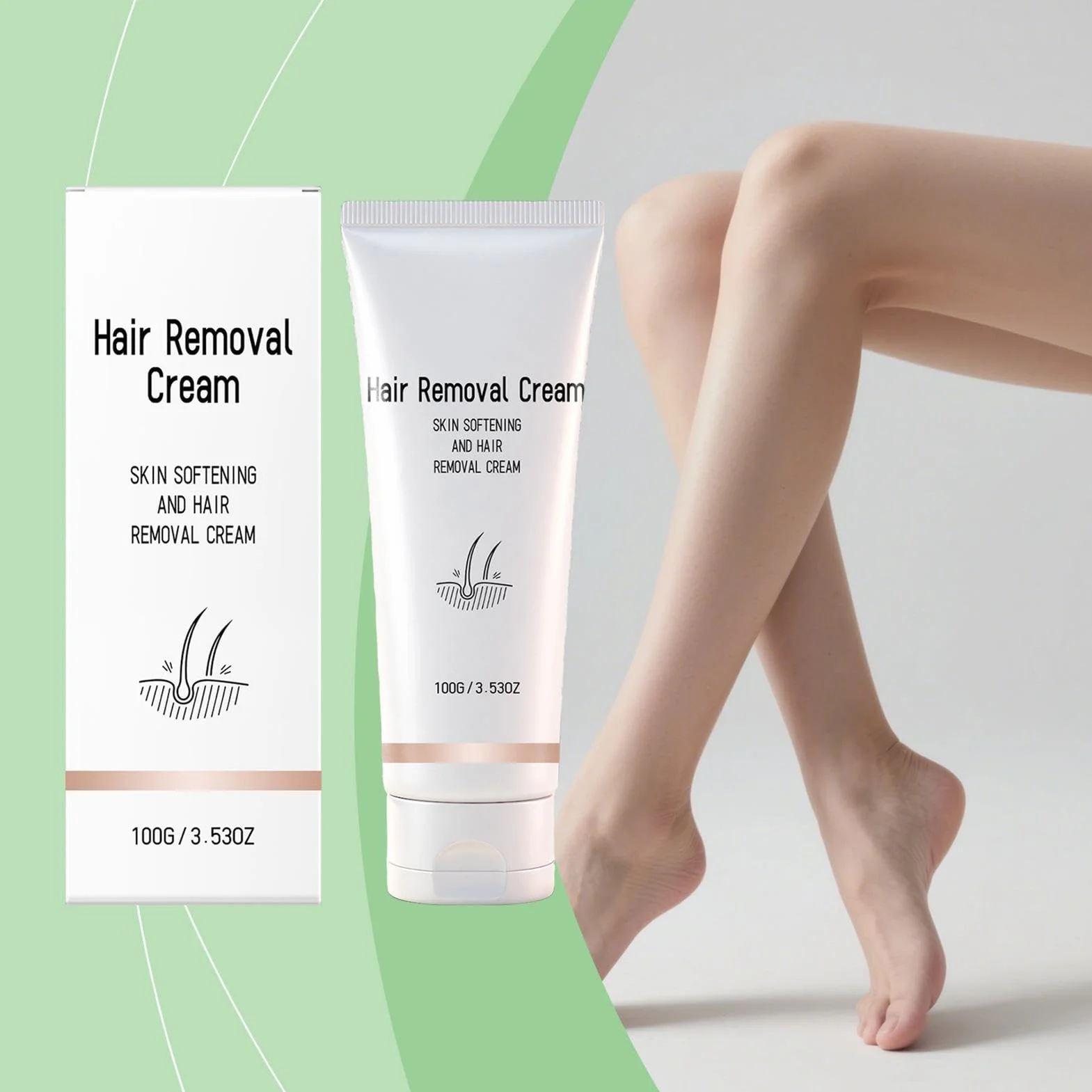 Hair Removal Cream - Gentle Nourishing Depilatory, Hydrating Skin Smoothing Lotion with Natural Soothing Extracts, Quick Action Formula, Ideal for Sensitive Skin Daily Care