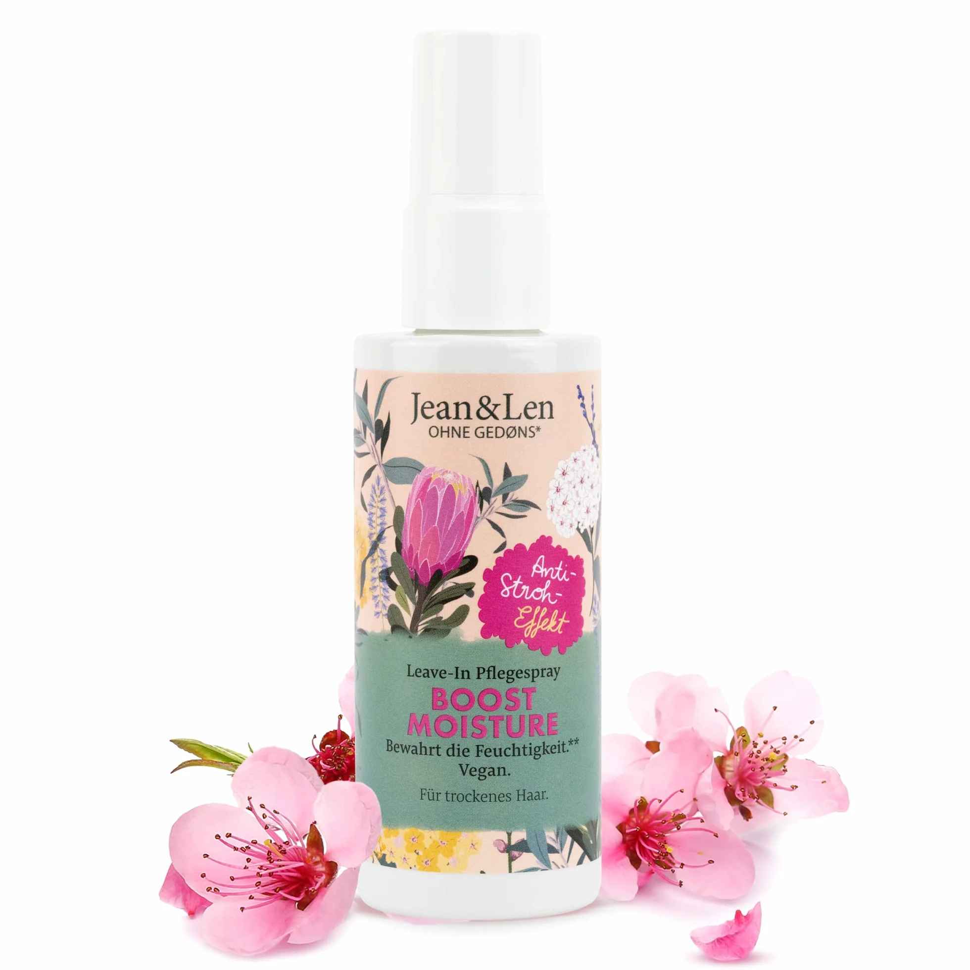 Jean & Len Filozofia specjalna pielęgnacja włosów Boost Moisture Leave In, zapewnia Twoim włosom bardzo dużo nawilżenia, sprawia, że włosy łatwiej się rozczesują, nadaje mu blask, 100 ml, 1 sztuka