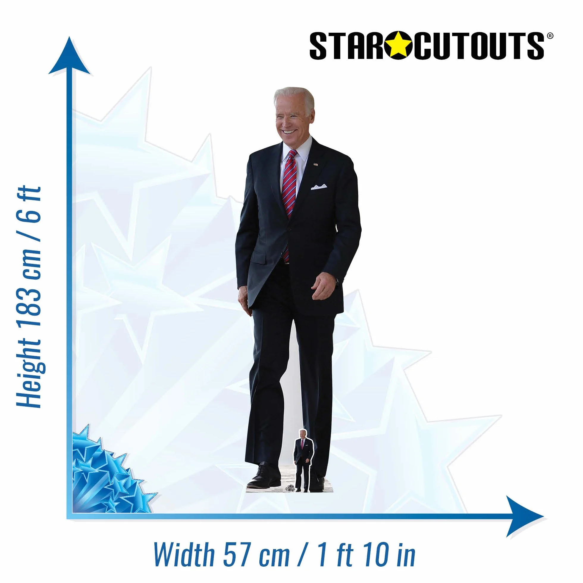 Joe Biden Lifesize kartonowe wycięcie z darmowym mini standee, idealne dla fanów, przyjaciół, na imprezy i rodziny