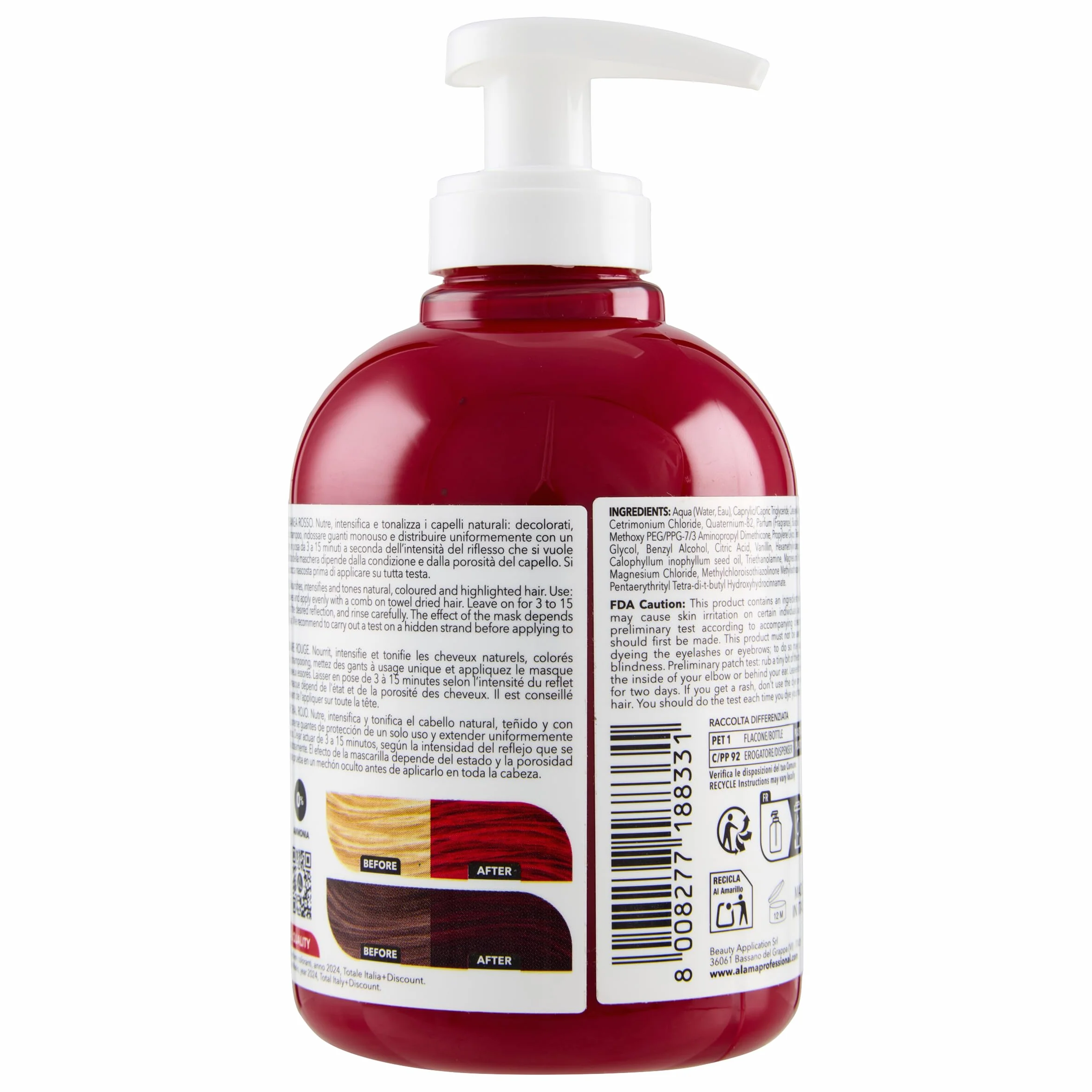 Alama SOS Color e Go Barwiąca maska do włosów czerwona 300 ml
