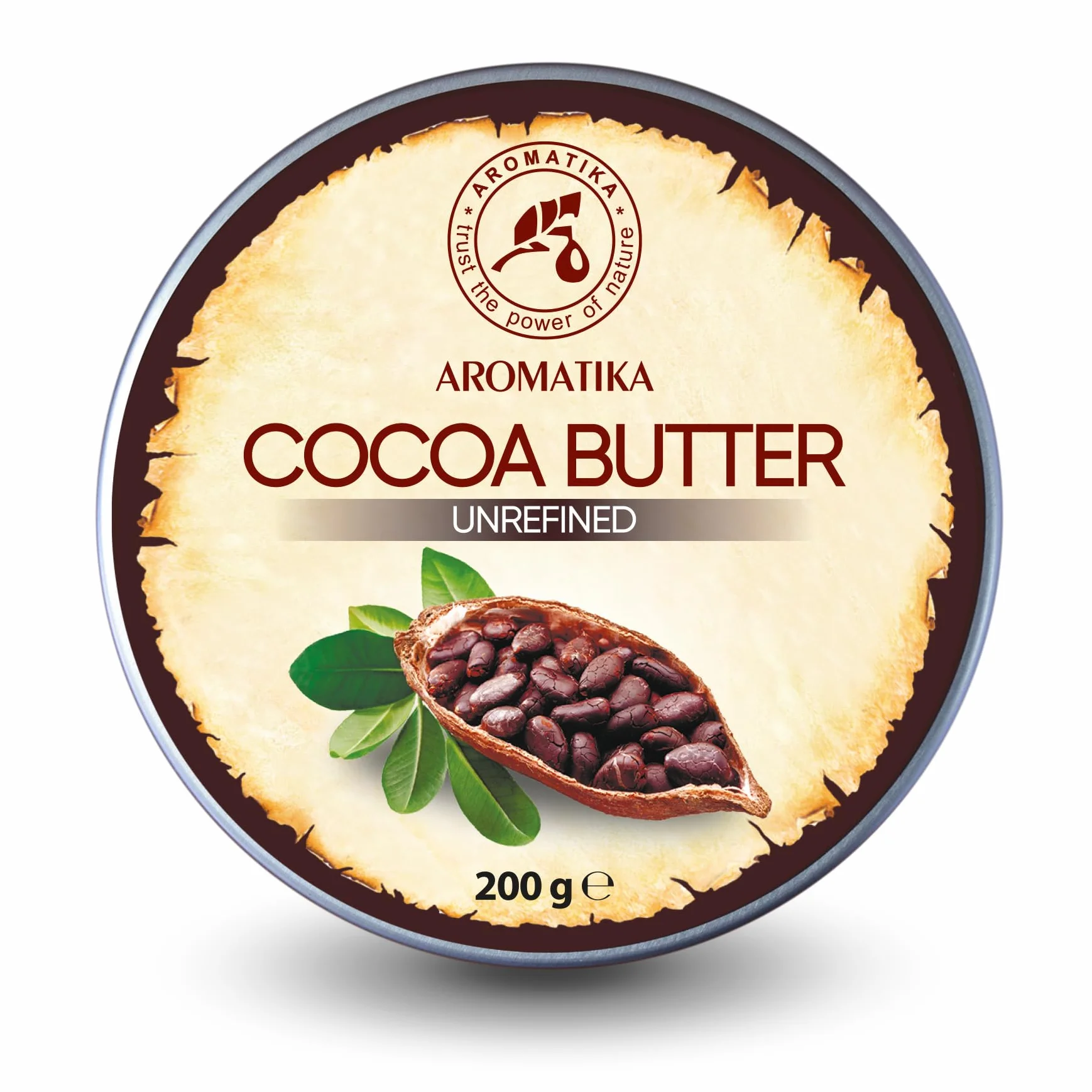 Cocoa Butter Pure & Natural 200g - Burkina Faso - Theobroma Cacao Seed Butter - Great Benefits for Skin - Hair - Face - Body - Lip care - Cacao Butters