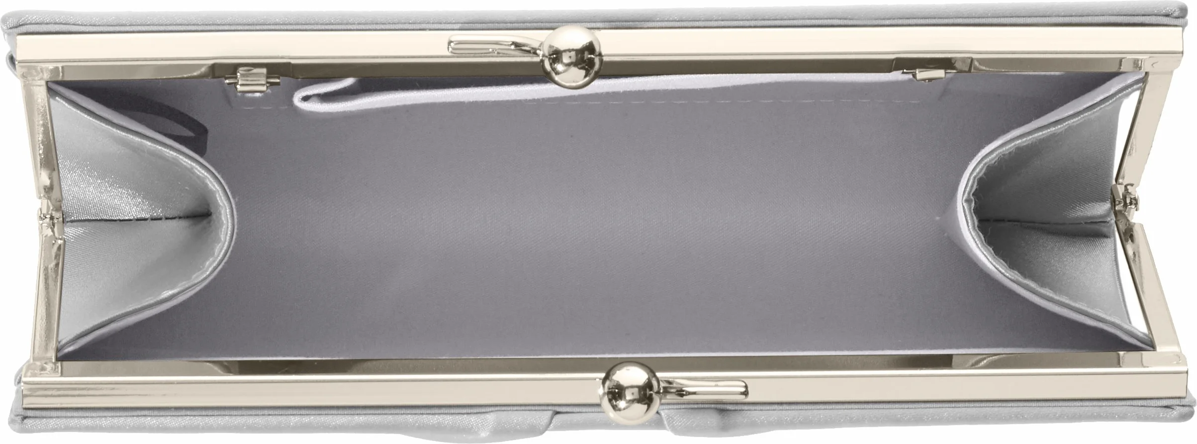 Swanky Swans Mira Satin Classic Frame Bag Clutch, srebrny - srebrny (Silver) - 5.1x12x20.8 cm (W x H x L)