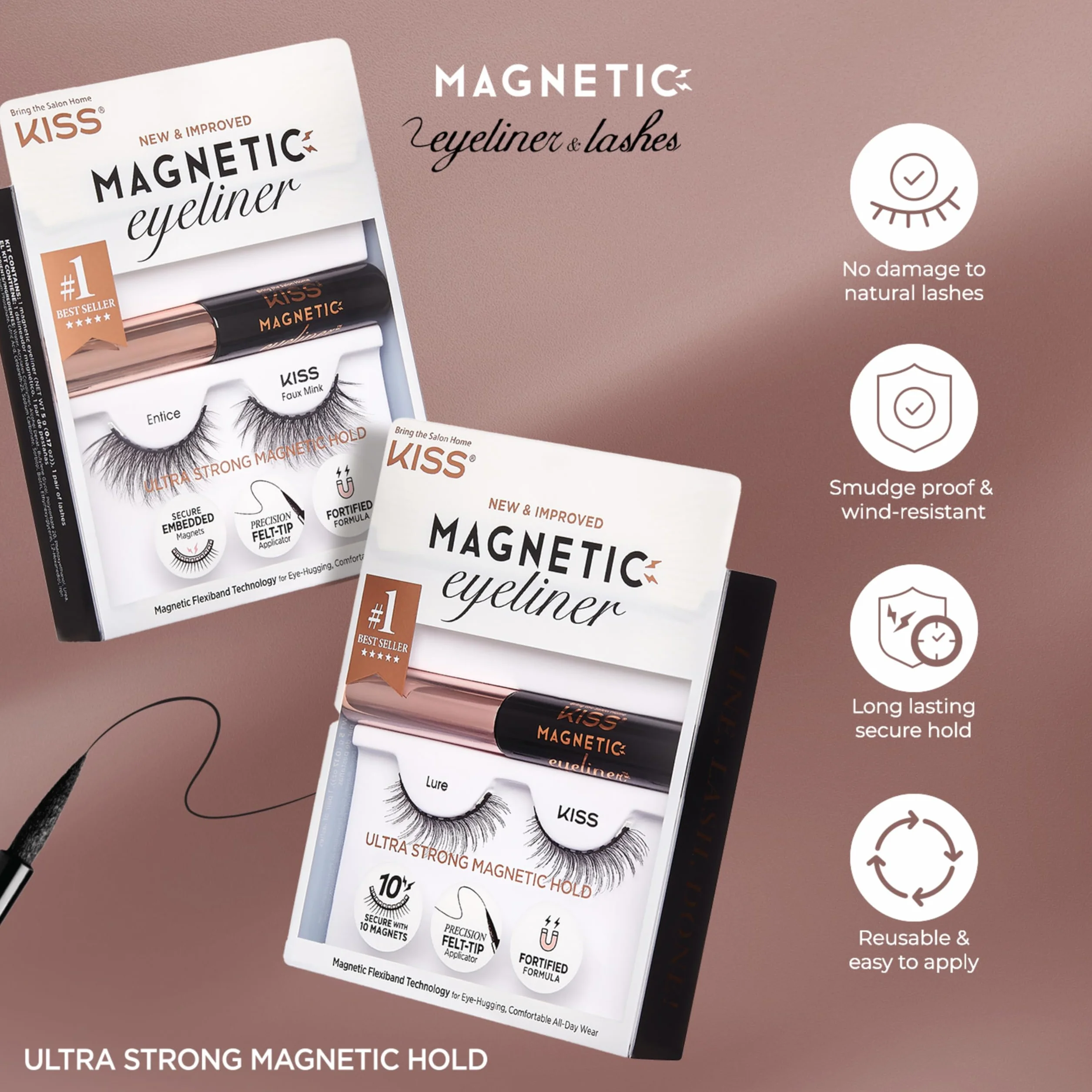 KISS rzęsy magnetyczne zestaw Charm eyeliner