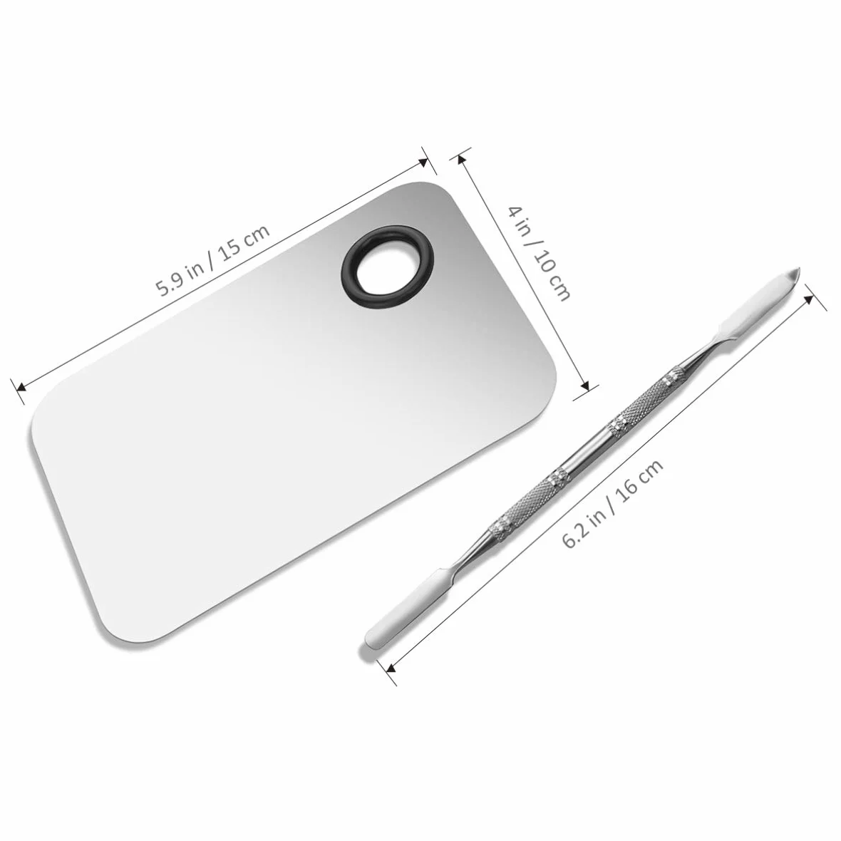 Paleta do mieszania makijażu, szpatułka do palety ze stali nierdzewnej, kosmetyczna szpatułka do nail art, cieni do powiek, rzęs, makijażu, profesjonalne mieszanie pigmentów, lekka, łatwa do