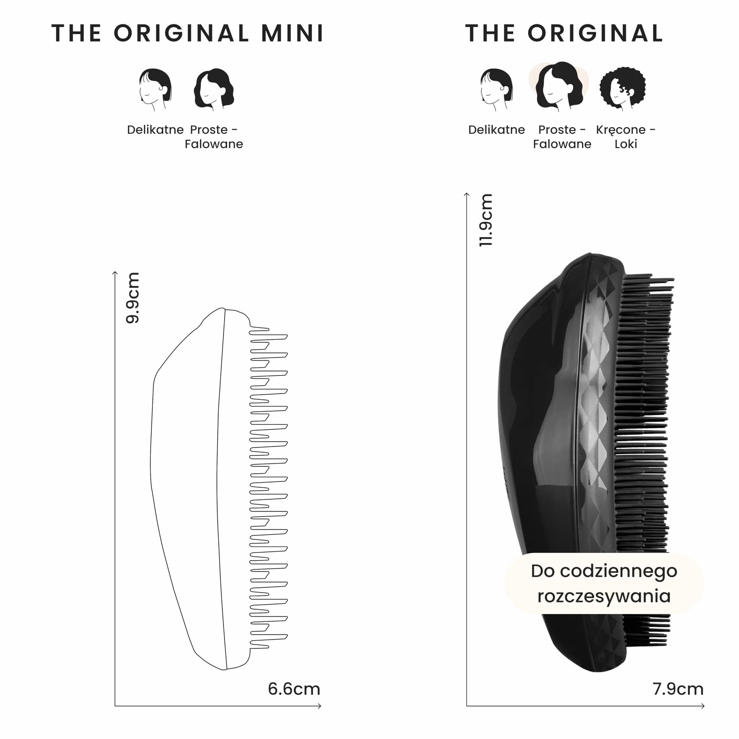 Tangle Teezer Original Szczotka do rozczesywania włosów mokrych i suchych Czarna pantera
