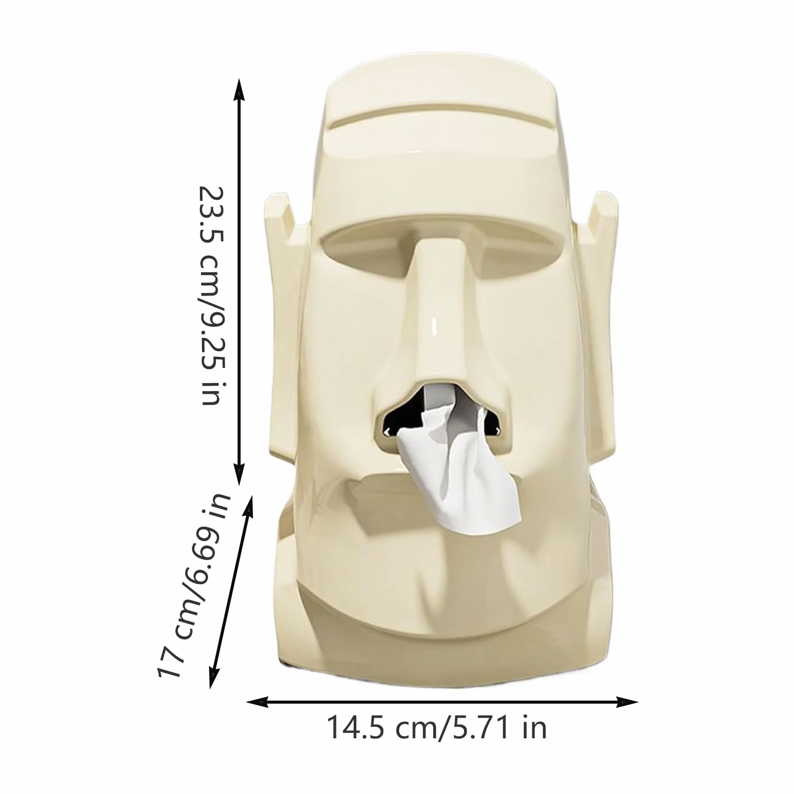 Tissue Box Holder, Creative Tissue Boxes, 9.25x6.69x5.71 Inches Compact Freestanding Dispenser Organizer, Farmhouse Decor for Home Bathroom Kitchen, Bedside Tables, White