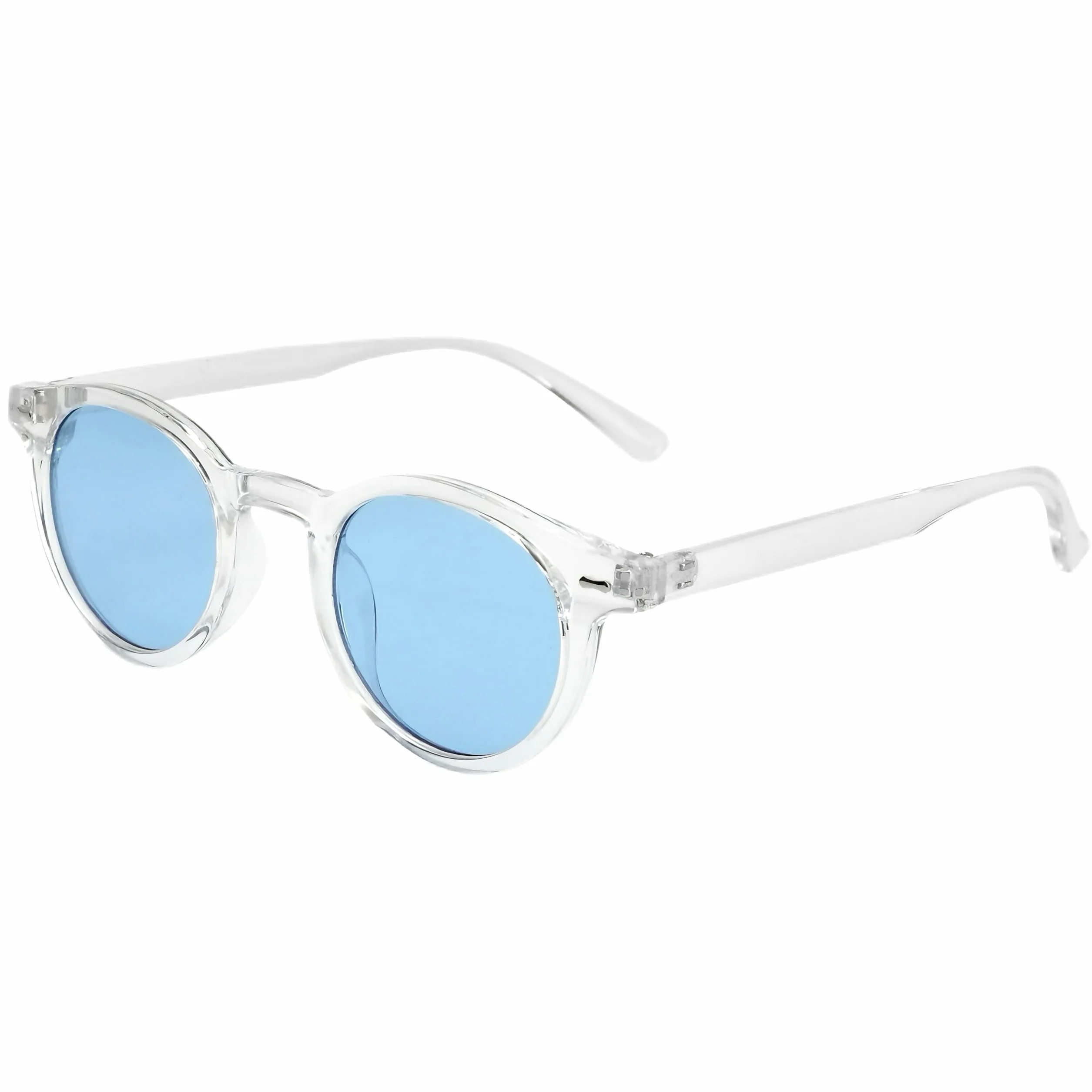 APOMOONS Damskie okulary przeciwsłoneczne, okrągłe i czarne etui na okulary, Sunglasses Woman okulary przeciwsłoneczne, niebieskie soczewki, okulary przeciwsłoneczne vintage, UV400, dla kobiet o małej