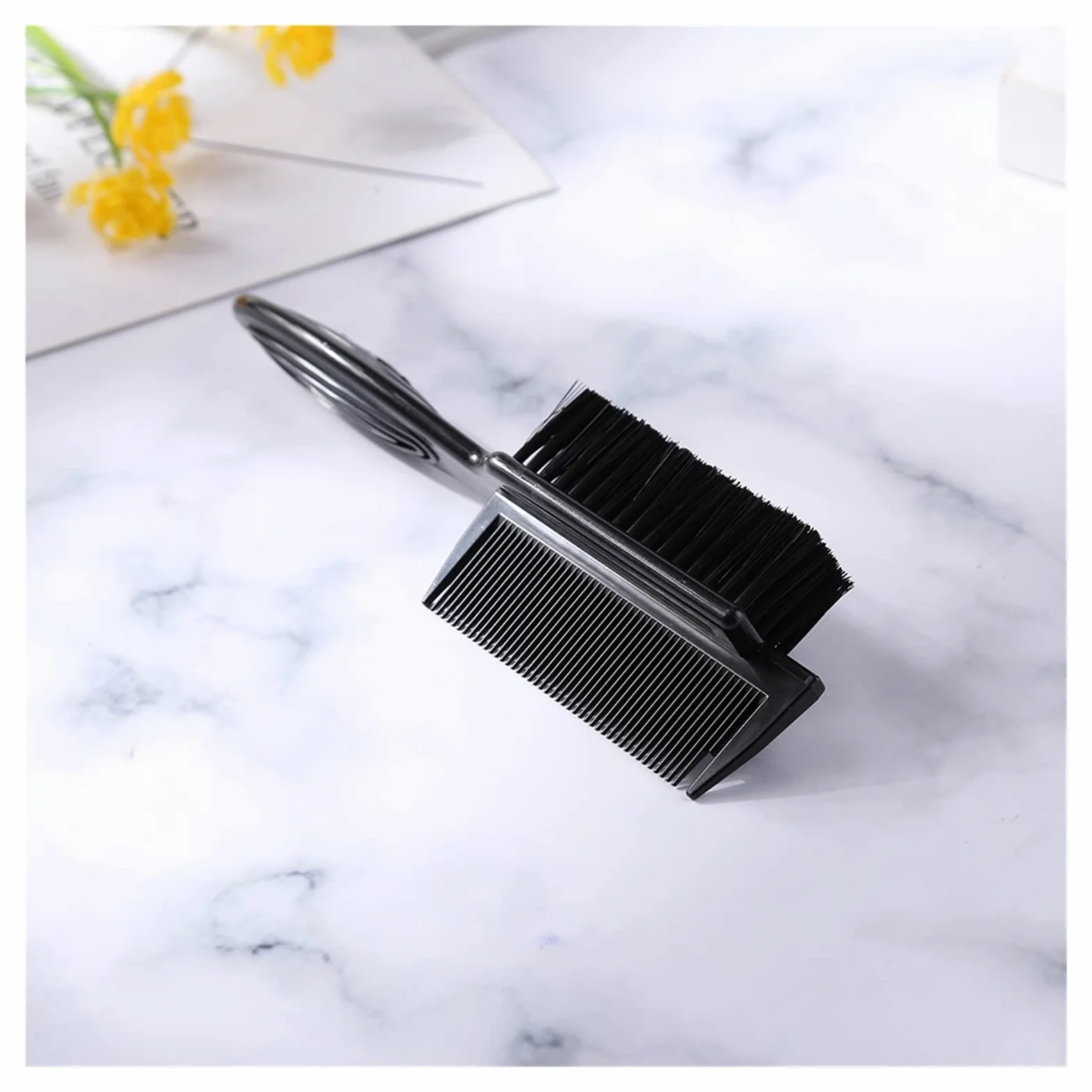 DieffematicSZ Grzebień Portable Trimming Comb Double Sided Small Brush Hair Cutting Cleaning Two In One Hair Shaving Comb Beard Brush
