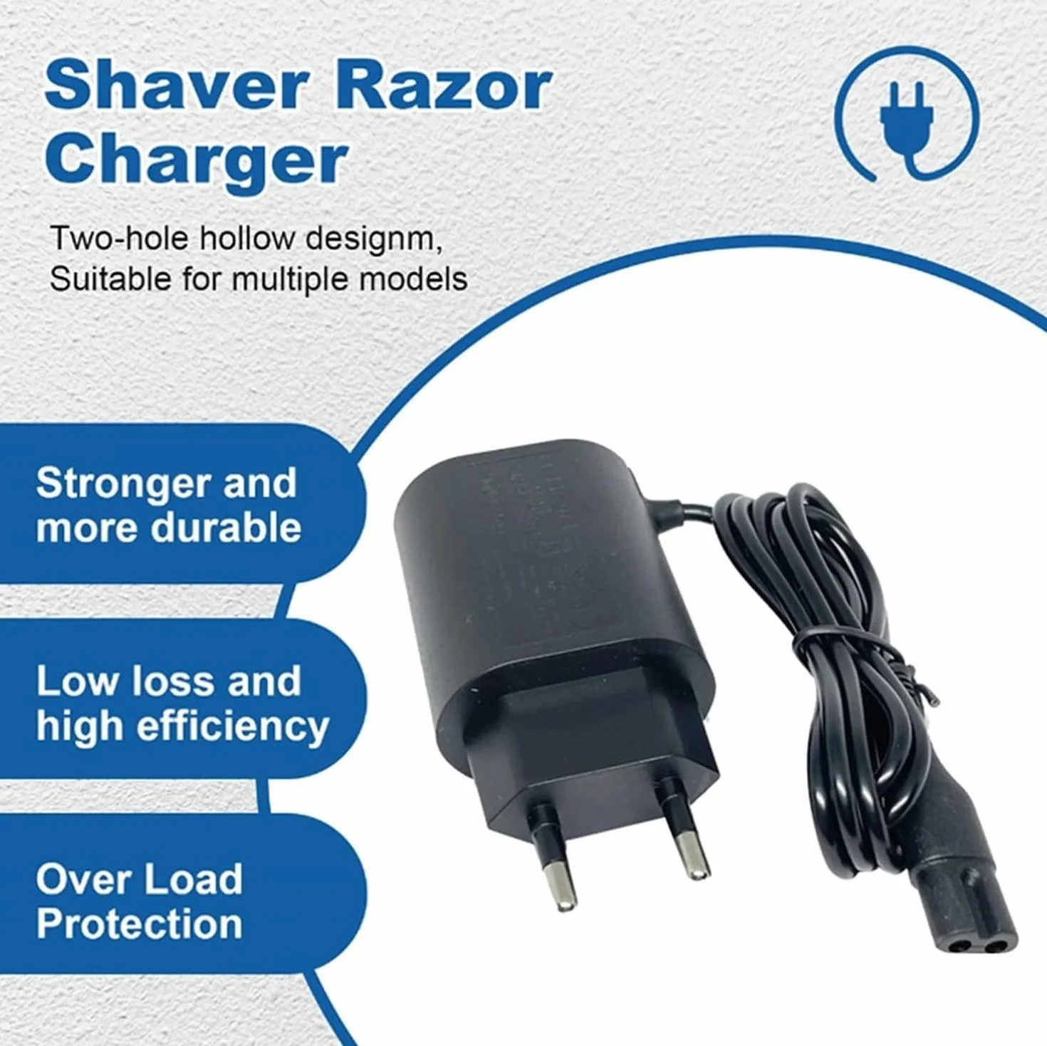 12 V 0,4 A ładowarka zamienna do golarek Braun Series 1 2 3 4 5 6 7 8 9, kompatybilna z 190s 3020S 3040S 5040S 720S 7865cc 9090cc, trymerem i depilatorem Silk épil, kabel do ładowania 1 m
