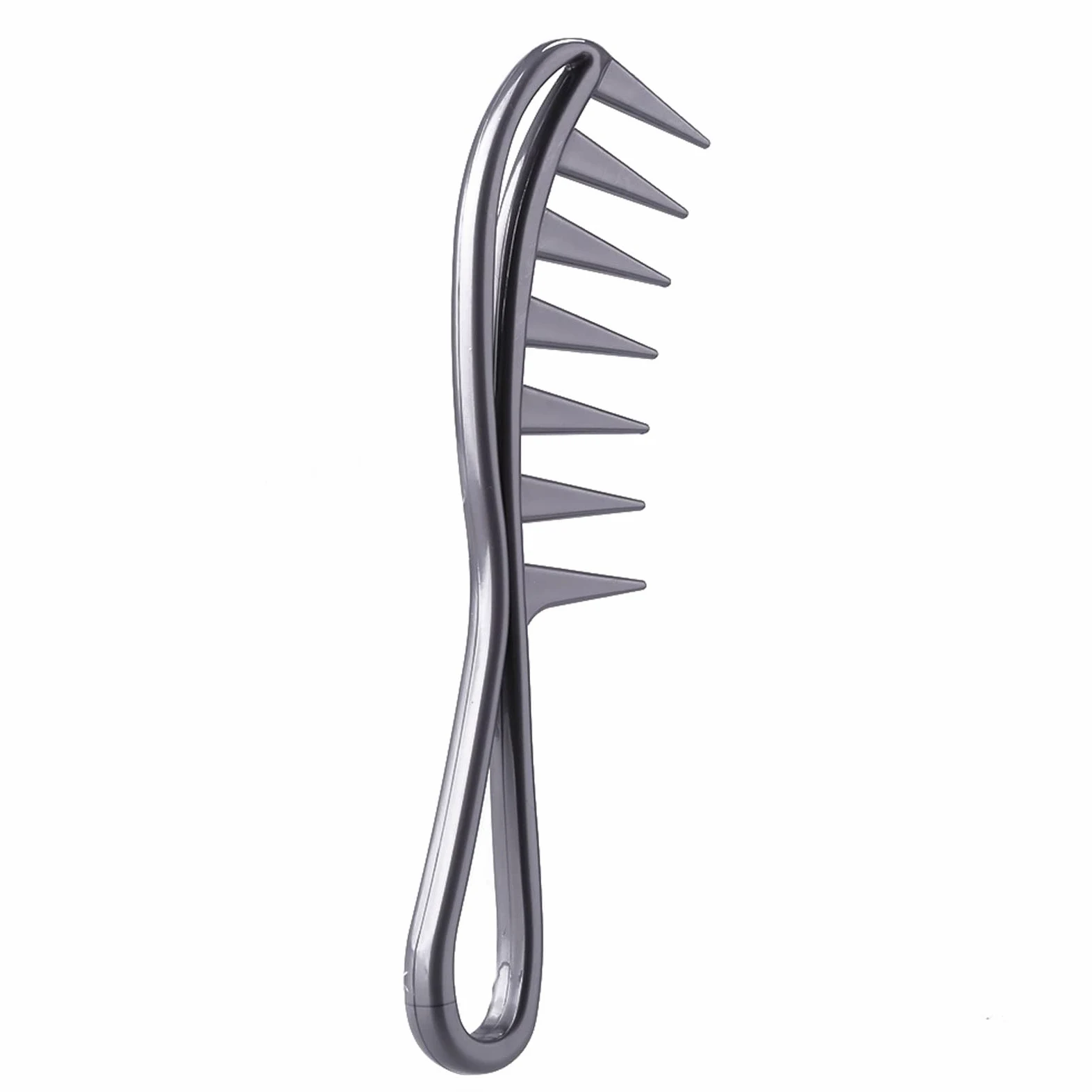 DieffematicSZ Grzebień Wide Tooth PP Comb Curly Hair Salon Hairdressing Comb Massage for Hair Styling Tool for Curl Hair (Color : Gray)