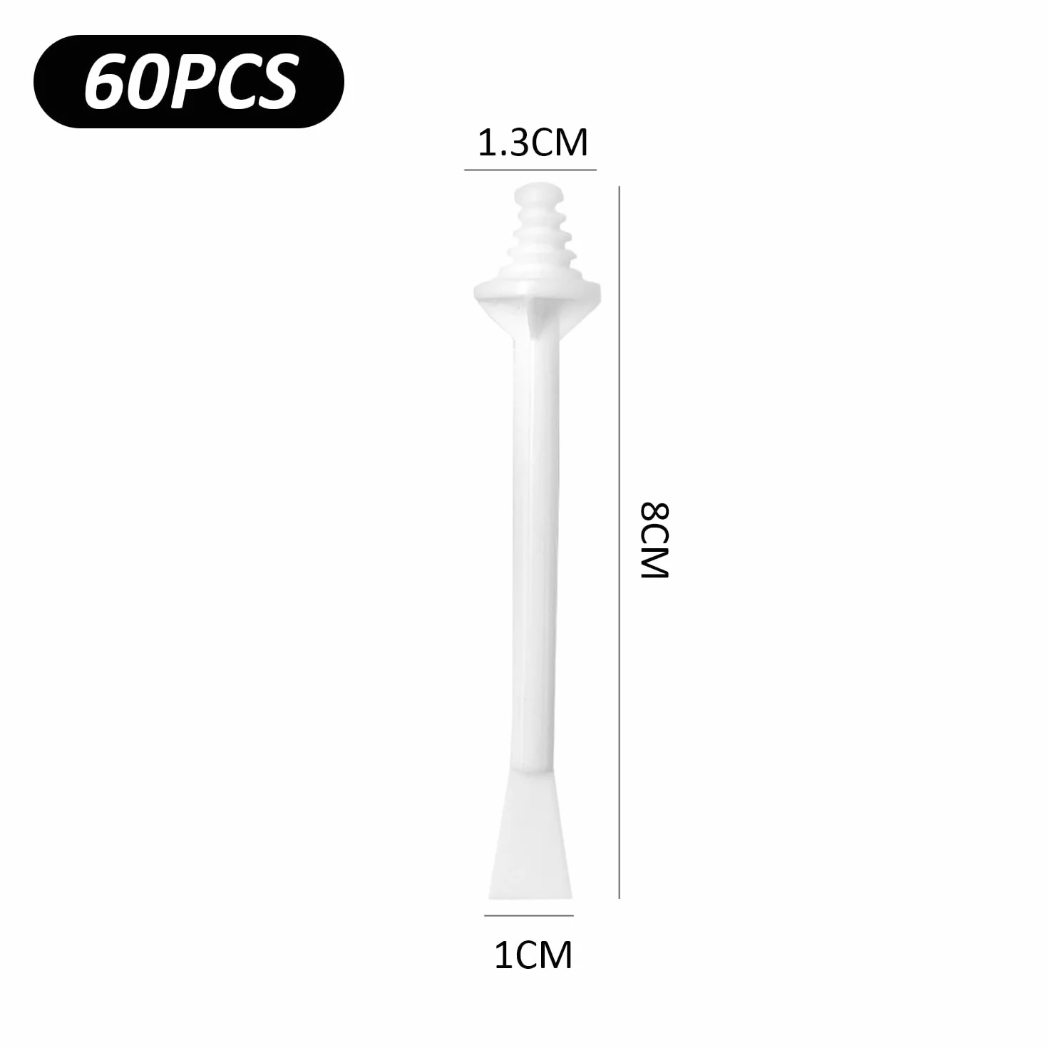 60 sztuk pałeczek do wosku do nosa, aplikator do usuwania włosów w nosie, dwustronne pałeczki do wosku, z tworzywa sztucznego, zestaw do usuwania włosów, unisex, białe
