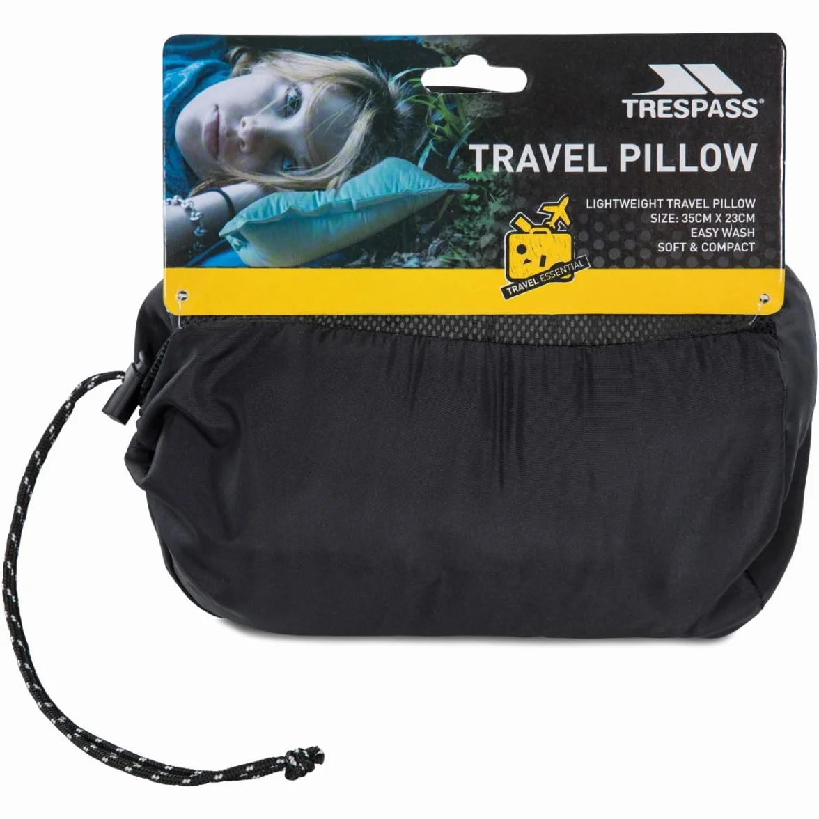 Trespass Unisex's SNOOZEFEST lekka kompaktowa poduszka na kemping i podróż, granit, 35 x 23 cm