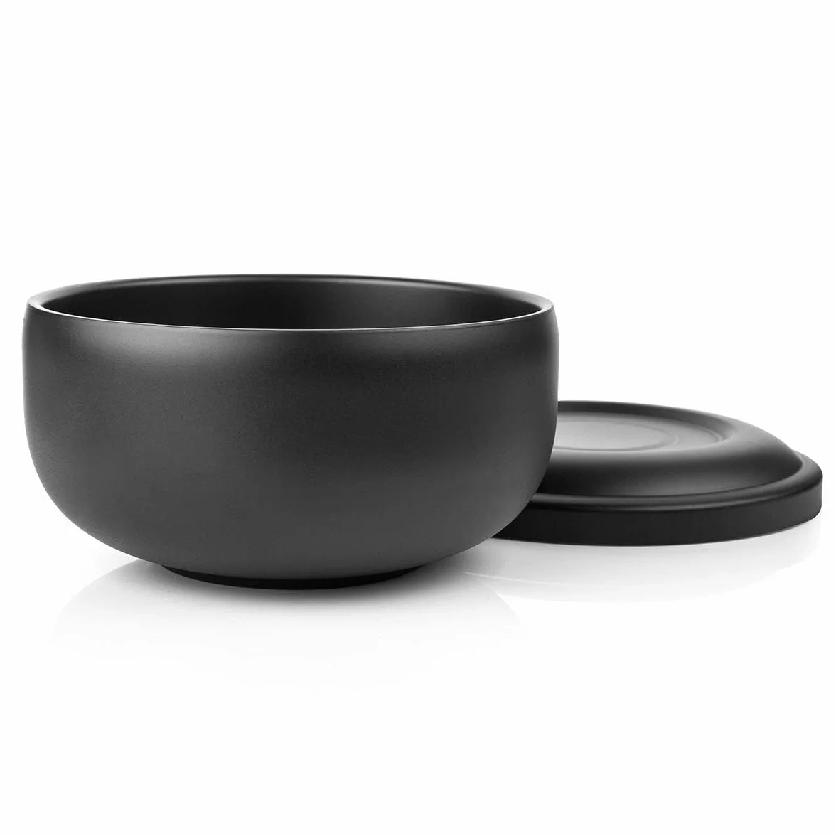 Miska do golenia ze stali nierdzewnej czarna chromowana 10 cm QSHAVE