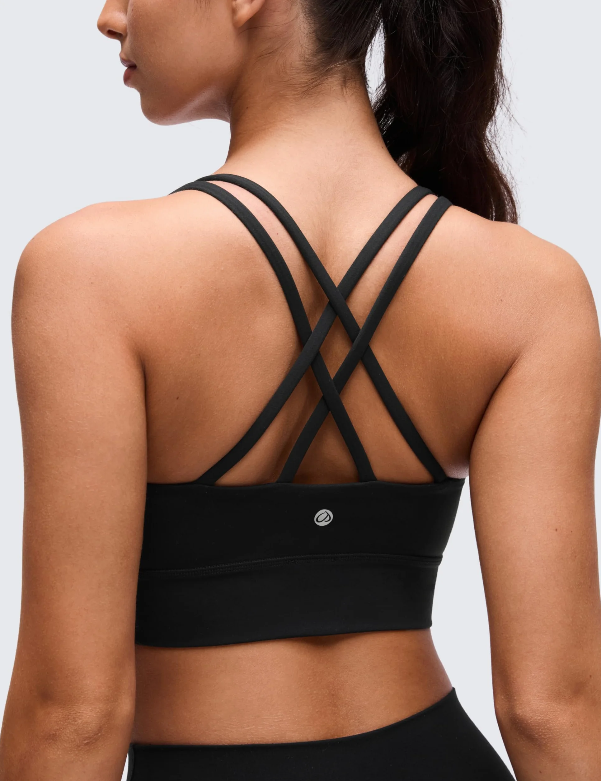 CRZ YOGA Biustonosz sportowy Butterluxe Strappy Longline Softness Mold Womens - z podwójnymi ramiączkami spaghetti do ćwiczeń i jogi krótki top sportowy