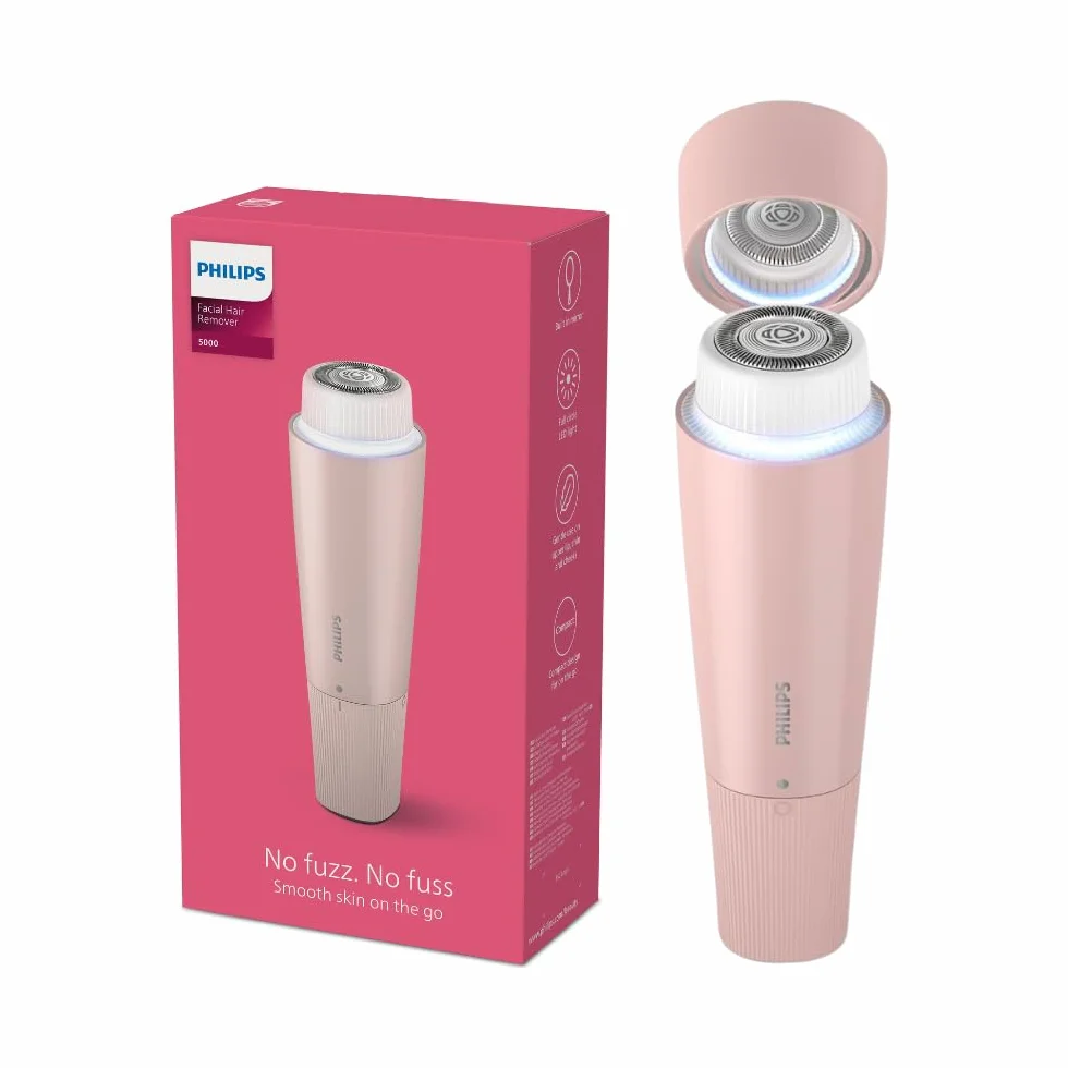 Philips BRR454/00 Narzędzie do usuwania owłosienia twarzy z serii 5000, osobiste, bezprzewodowe, kompaktowe, z hipoalergiczną głową, miękkie i szybkie usuwanie owłosienia twarzy, łatwe udoskonalanie