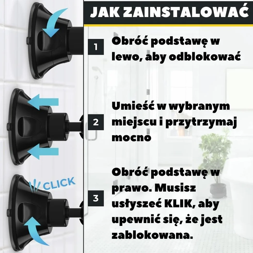 HONEYBULL Lusterko do golenia przeciwmgielne, lusterko prysznicowe, lusterko do golenia z przyssawką i obrotowym (czarne)