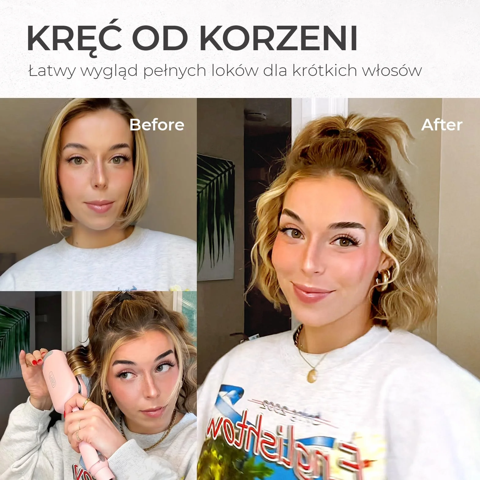 TYMO ROVY Lokówka do Fal dla Włosów, Lokówka do Dużych Loków Odpowiednia dla Początkujących, Hair Crimper Waver Curling Iron 32 mm, 4 Temperaturami i Wyświetlaczem LED, Ochrona Przed Oparzeniami