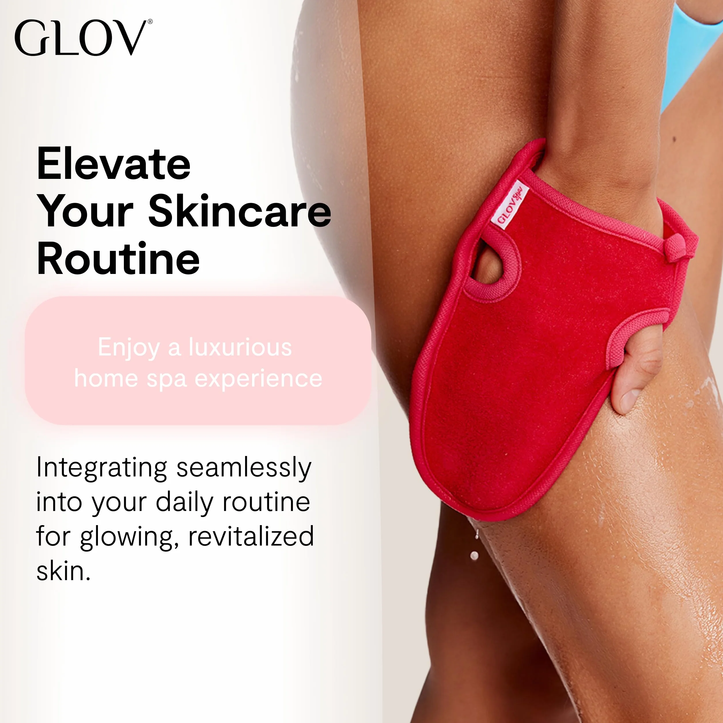 GLOV Skin Smoothing ciało masaż rękawiczki 1 szt. Smooth Red/Rot
