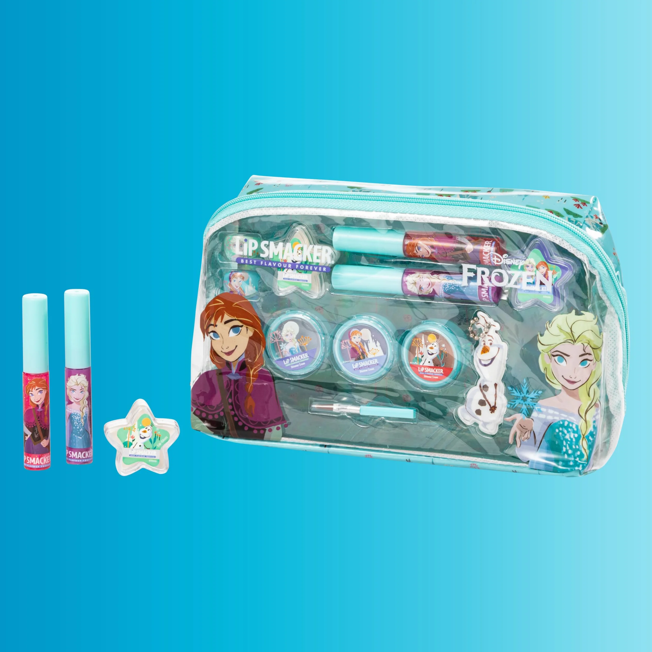 Lip Smacker Frozen Essential Makeup Bag Zestaw do Makijażu Kraina Lodu dla Dziewczynki z Błyszczykiem do Ust