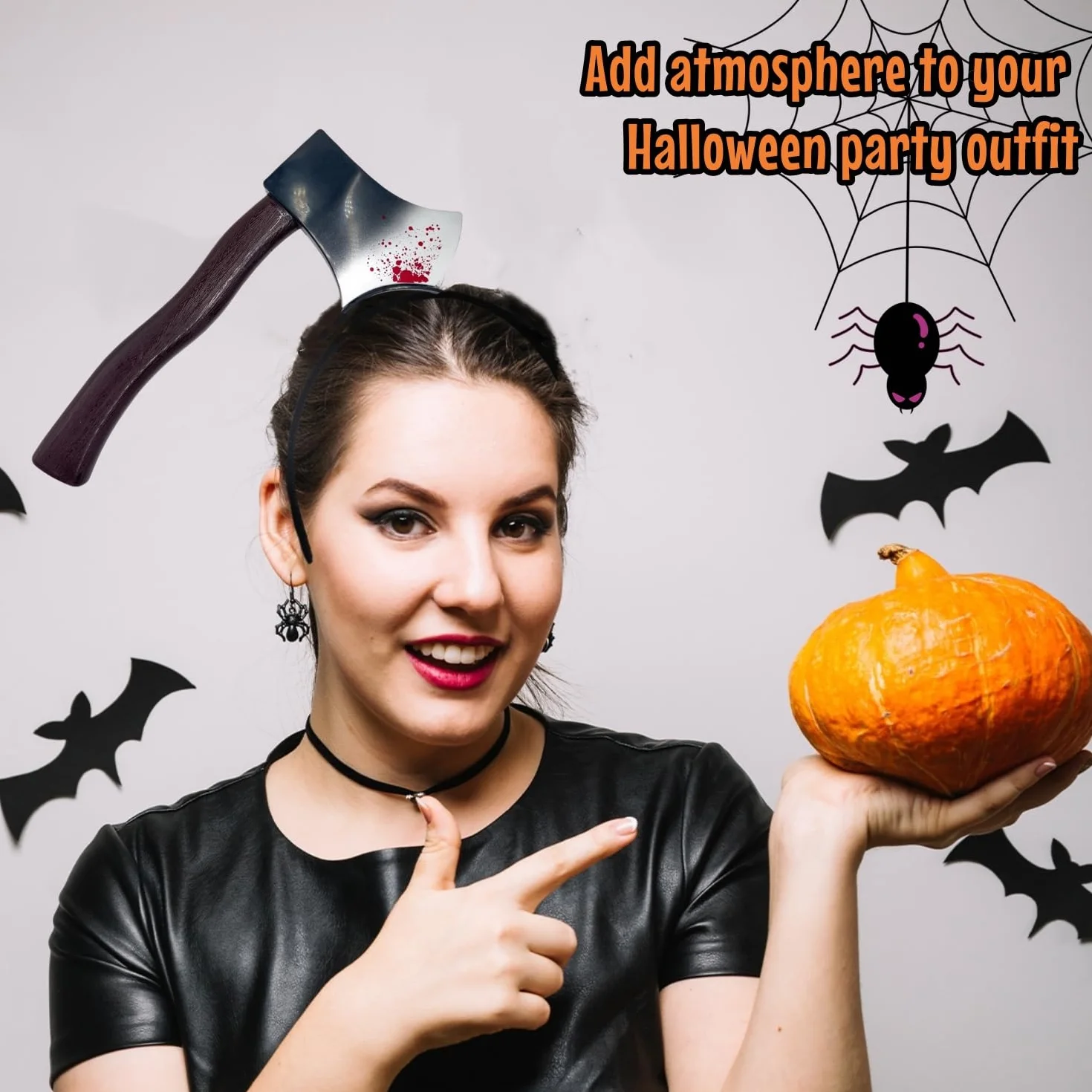 SEMINISMAR Noże na Halloween, 4 sztuki, opaska na włosy, horror, Halloween, krwawe nożyczki, dla mężczyzn, kobiet, nastolatków, na karnawał
