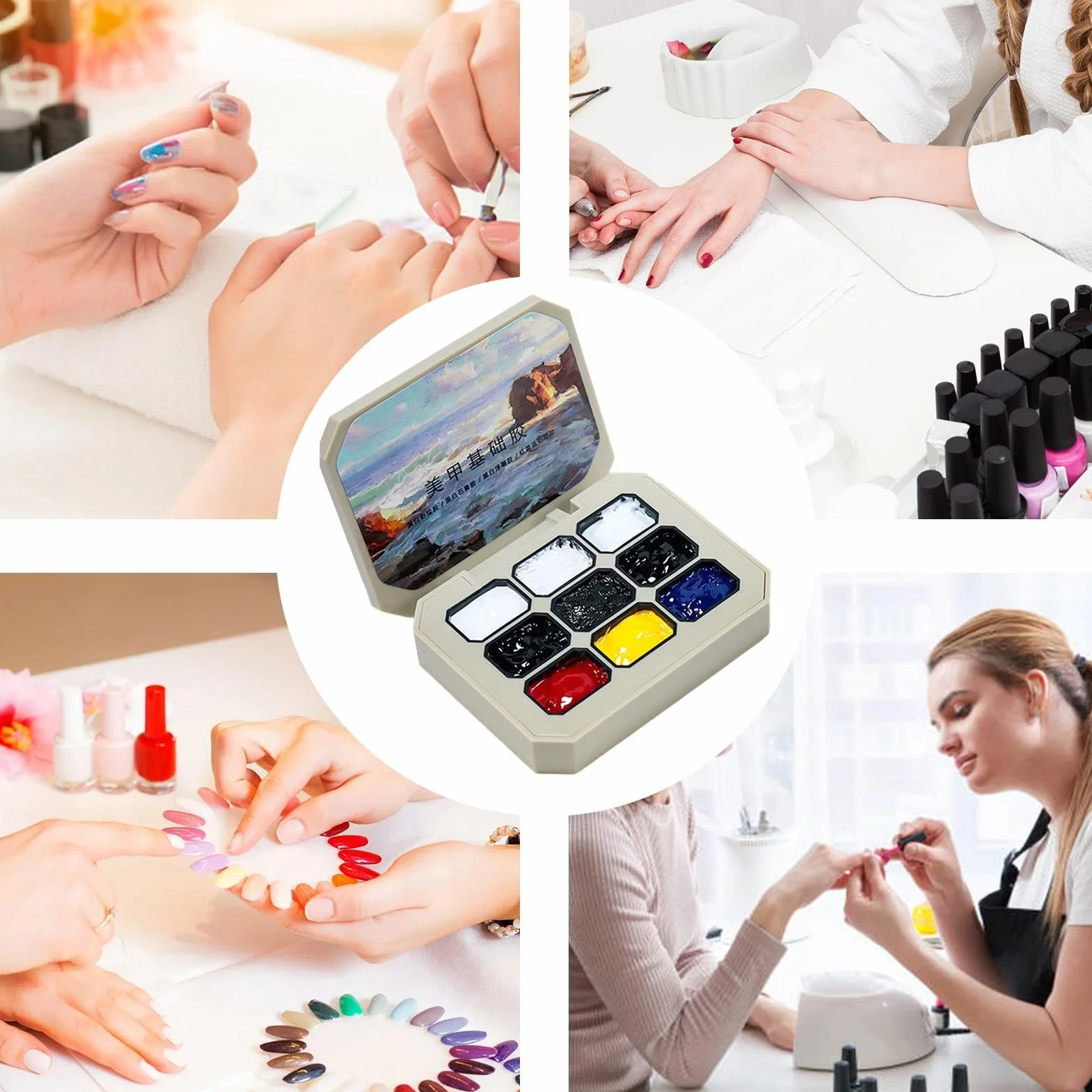 Paleta lakierów żelowych do paznokci, pastelowa paleta 9 kolorów, połyskująca paleta żelowa, zestaw do manicure, do domu, sypialni, szkoły, podróży
