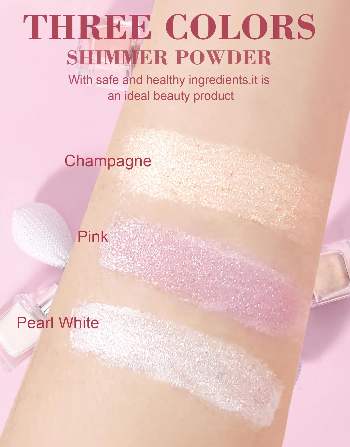Glitter Spray, brokatowy spray do twarzy i ciała, błyszczący lakier do włosów, puder do makijażu, rozświetlacz, puder brokatowy w sprayu, na Boże Narodzenie, imprezę rave (perłowo-biały)