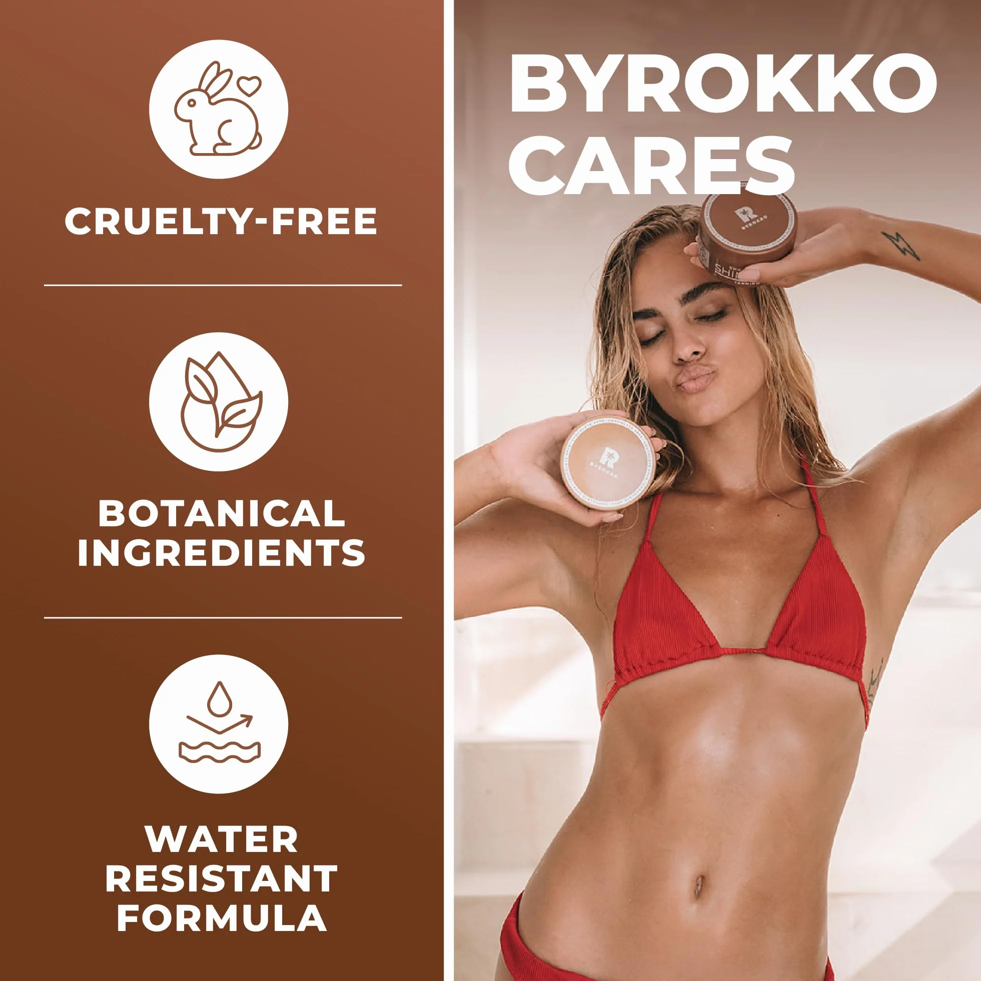 BYROKKO Shine Brown Chocolate Bronze przyspieszacz opalania (200 ml), krem brązujący do szybkiej czekoladowej opalenizny, skuteczny w solarium i słońcu, do naturalnej opalenizny