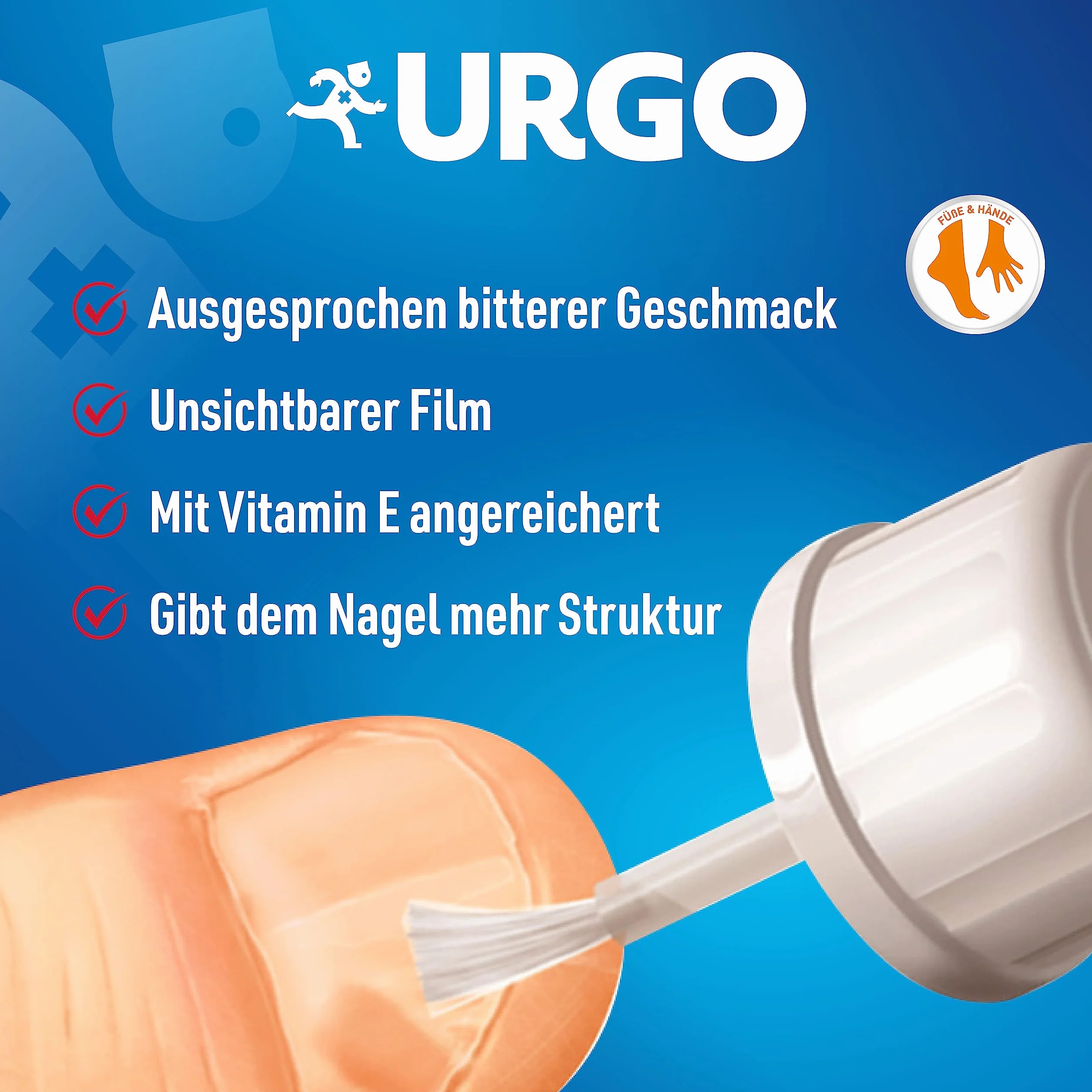 Urgo - Stop obgryzania paznokci - przezroczysty i gorzki smak lakieru do paznokci - w przypadku obgrytych i uszkodzonych paznokci i ssania kciuka - od 3 lat - 9 ml - 40 zastosowań