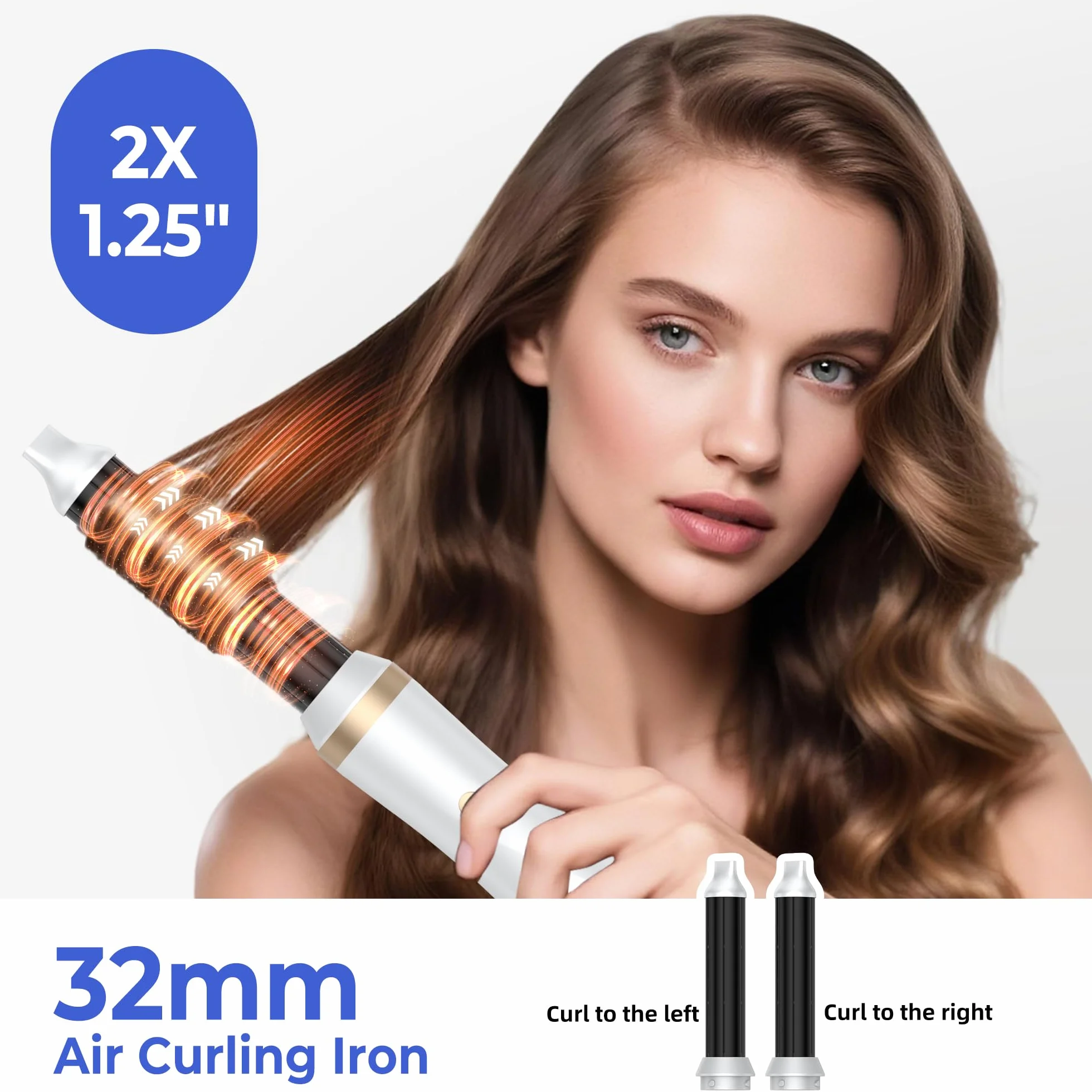 Airstyler 5 w 1, 1000 W, lokówka do włosów, szczotka do włosów z ciepłym powietrzem, okrągła suszarka do włosów, lokówka, prostownica do włosów, 3 temperatury do stylizacji włosów, wygładzania