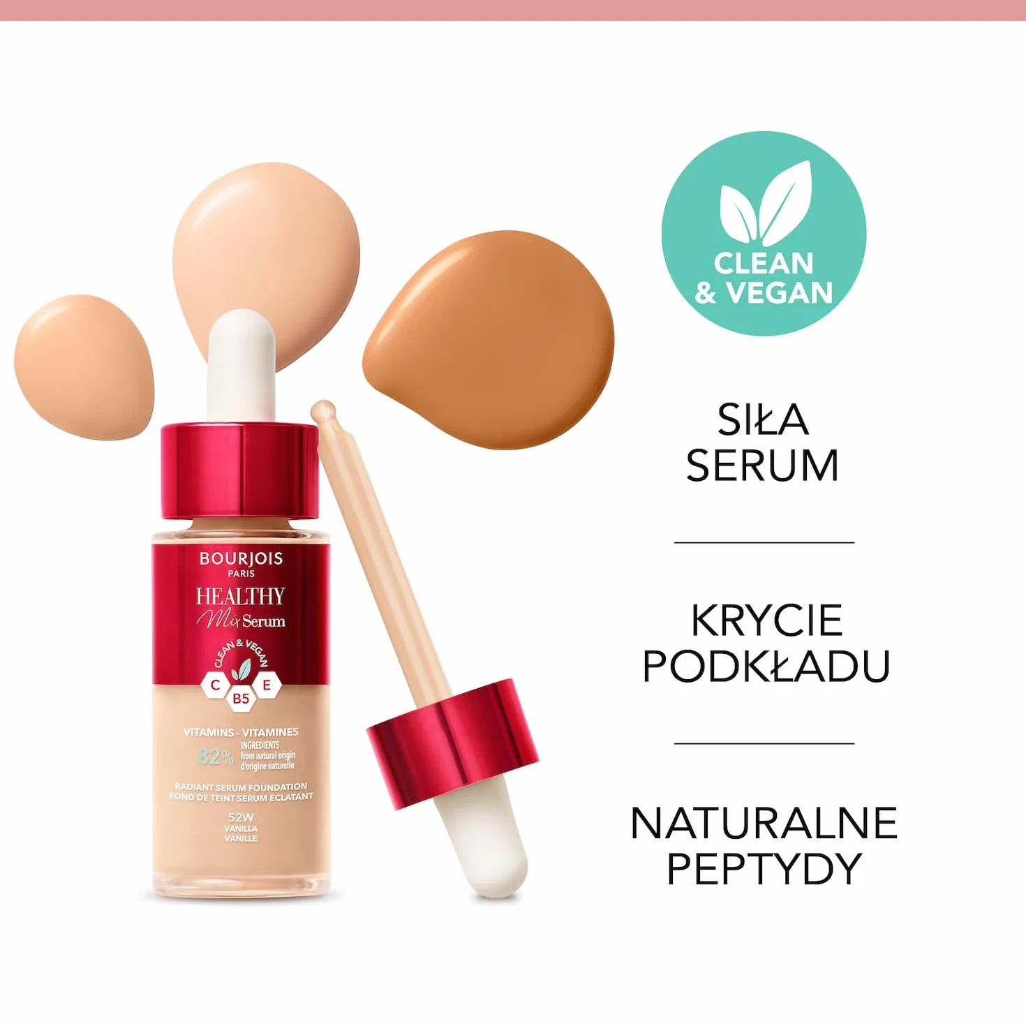 Bourjois Healthy Mix Serum Podkład, 53W Light Beige, 30 ml