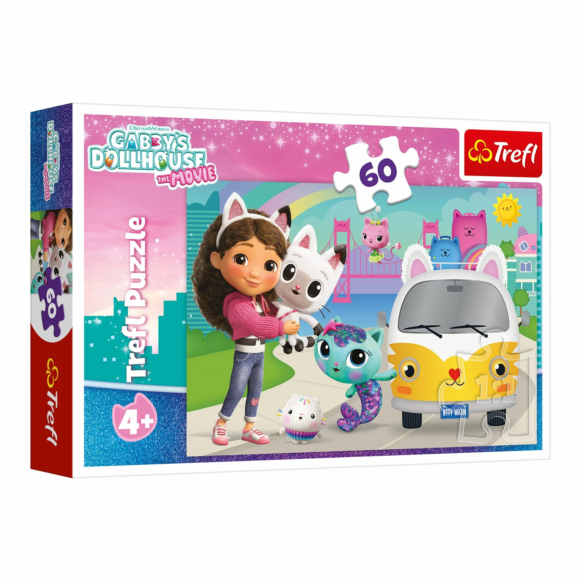 Trefl - Koci Domek Gabby, Gabby i Kocie Przygody - Puzzle 60 Elementów - Kolorowe Puzzle z Bohaterami Bajki, Kreatywna Rozrywka, Zabawa dla Dzieci od 4 lat