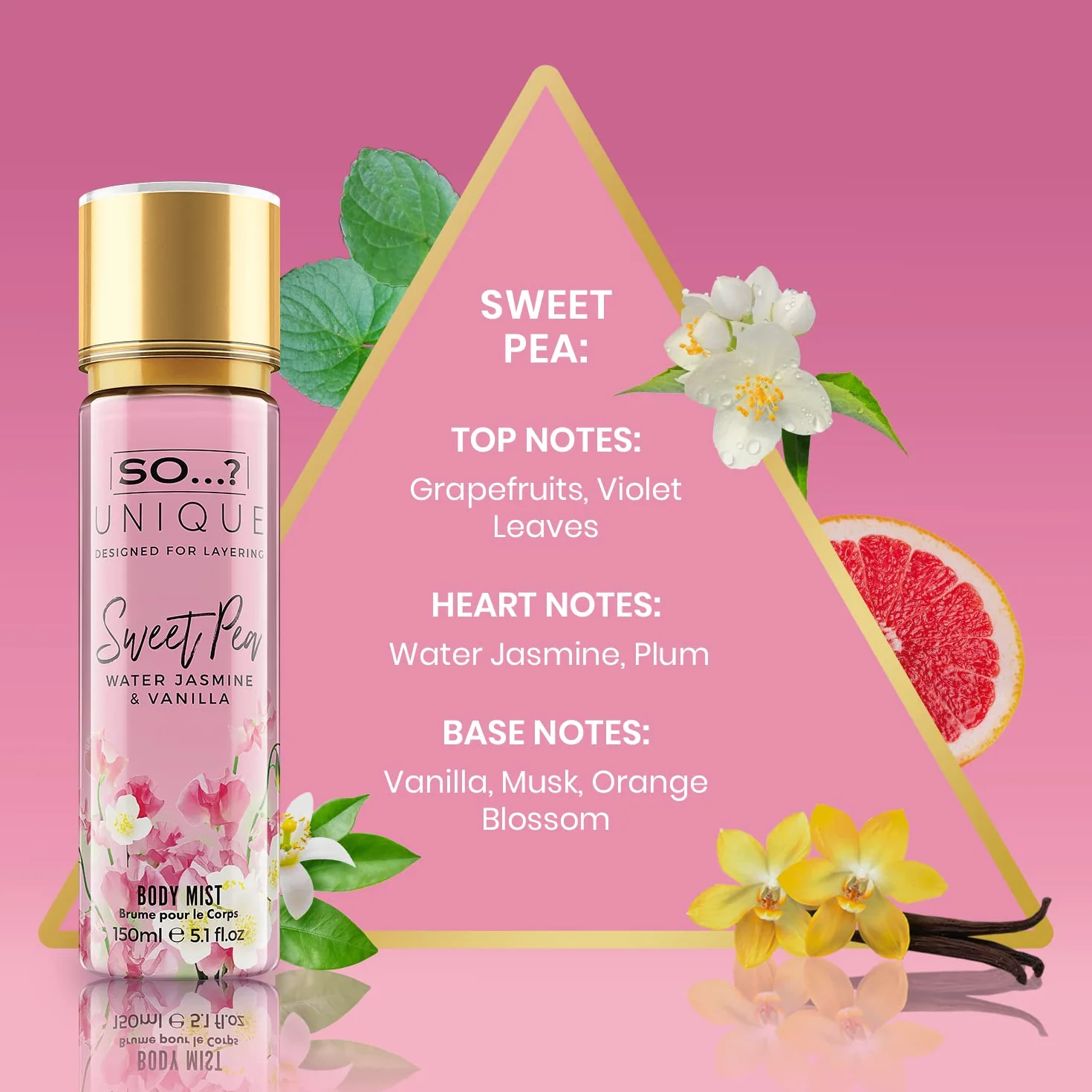 So... ?. Unique damski zestaw zapachowy Candy Kiss, Truffle Cream, Sweet Pea, Vanilla Candy spray do ciała, mieszany zestaw zapachowy, 150 ml (3 sztuki)