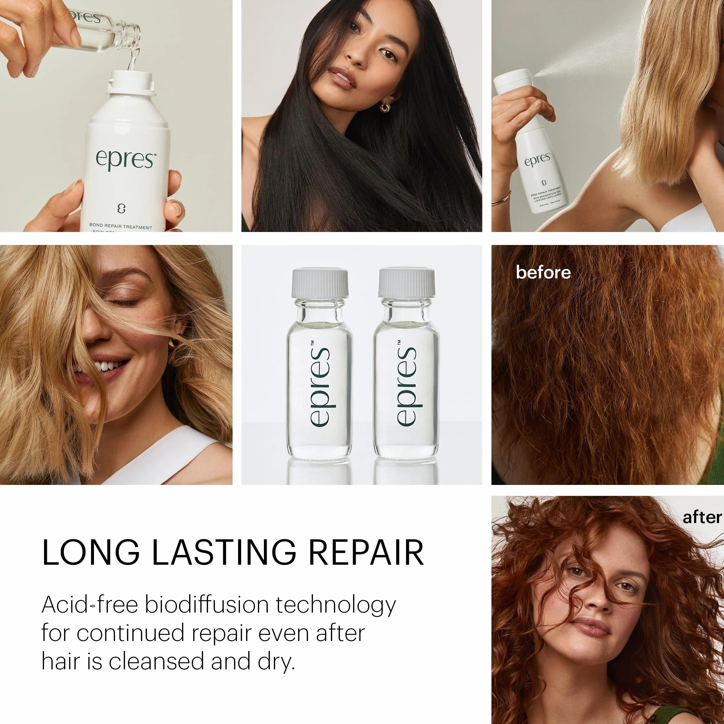 Epres Bond Repair Treatment Refill (2 x 15ml) - Bonding Treatment for Damaged Hair Repair - Hair Care for All Hair Types