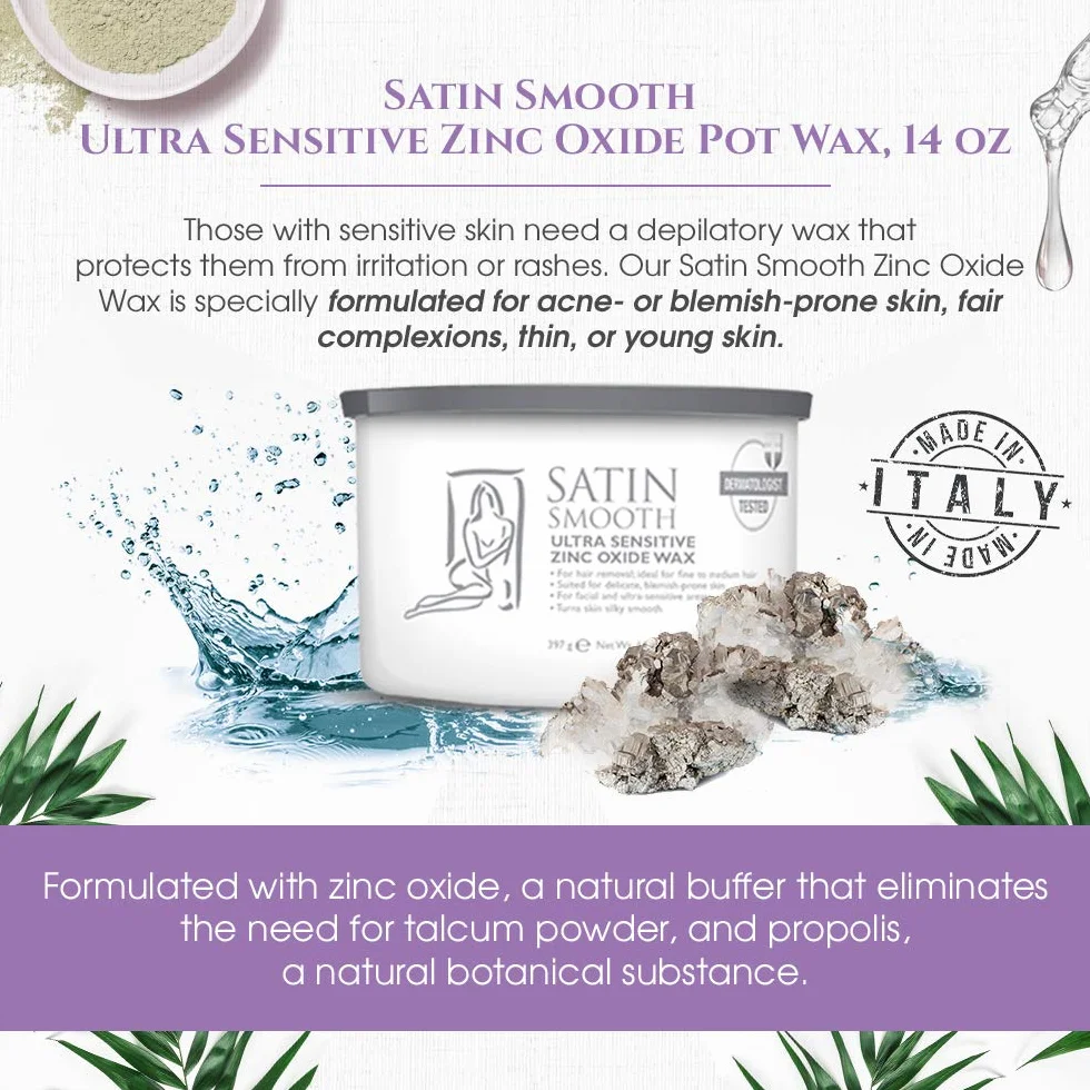 Satin Smooth Ultra Sensitive Cynk Oxide Wax Krem do depilacji - 400 ml